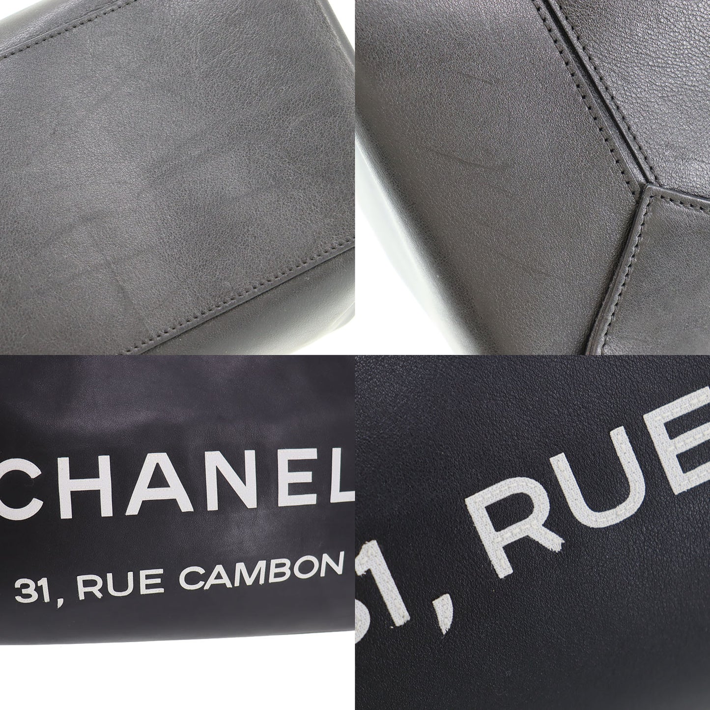 CHANEL Logo Shoulder Tote Bag Leather #CL42