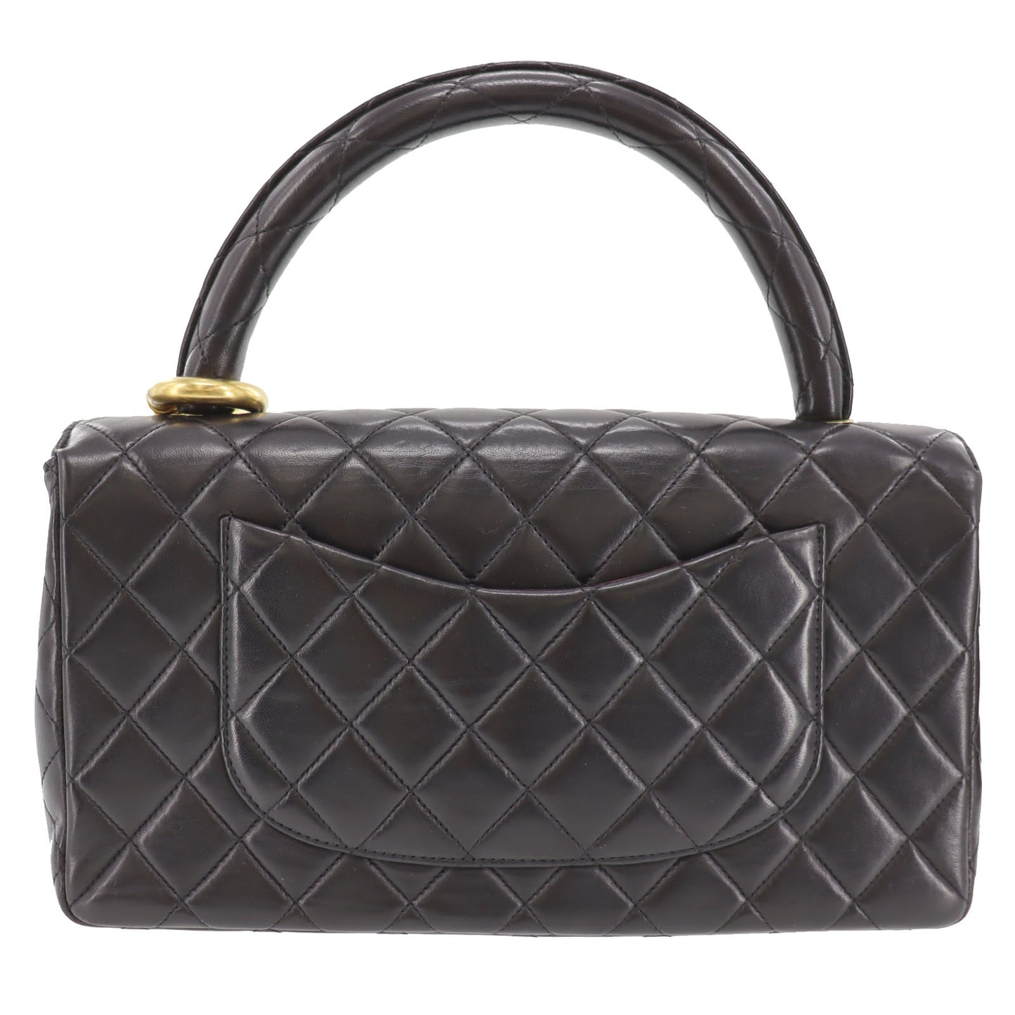 CHANEL HandBag Matelasse Pair Lambskin Leather Black #BU943