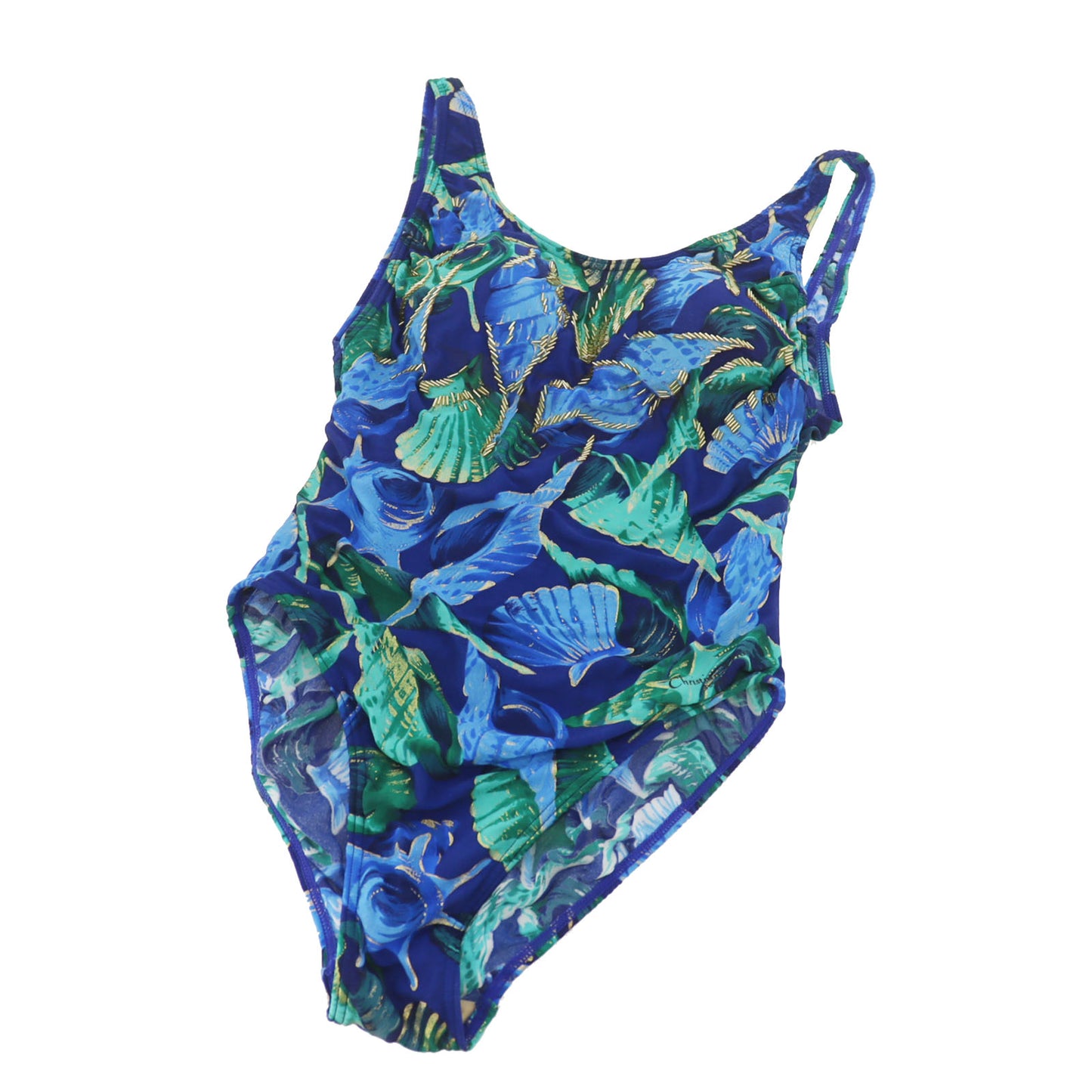 Dior Swimwear Swimsuit Blue Seashell Nylon Polyurethane Size L #AG674