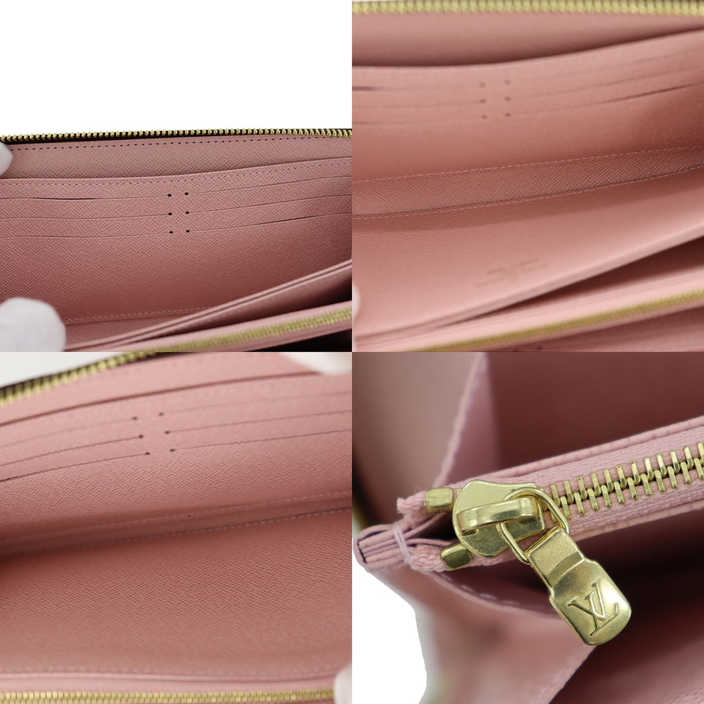LOUIS VUITTON LV Zippy Wallet Brown Pink Monogram M41894 #AG386