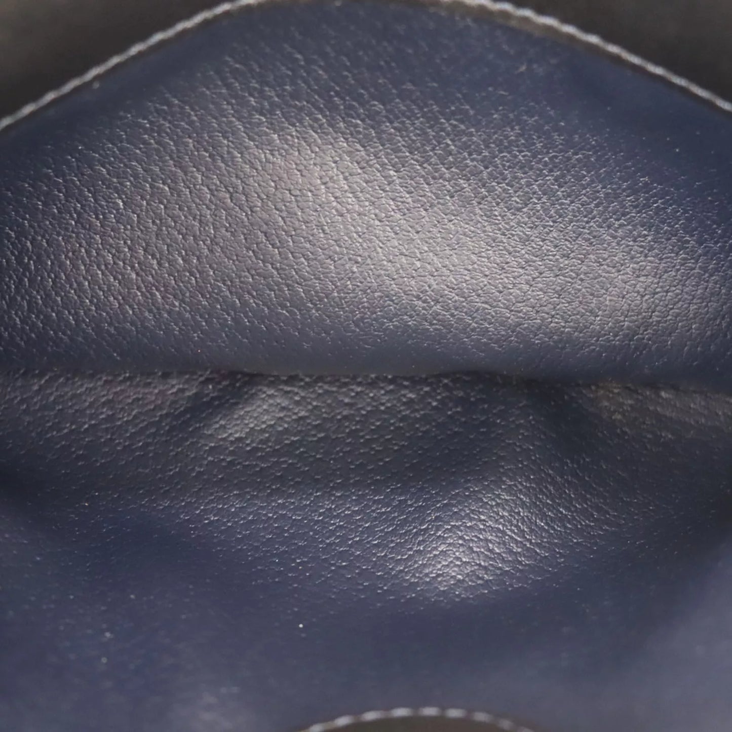 CELINE Logos Shoulder Bag Navy Leather #AH82
