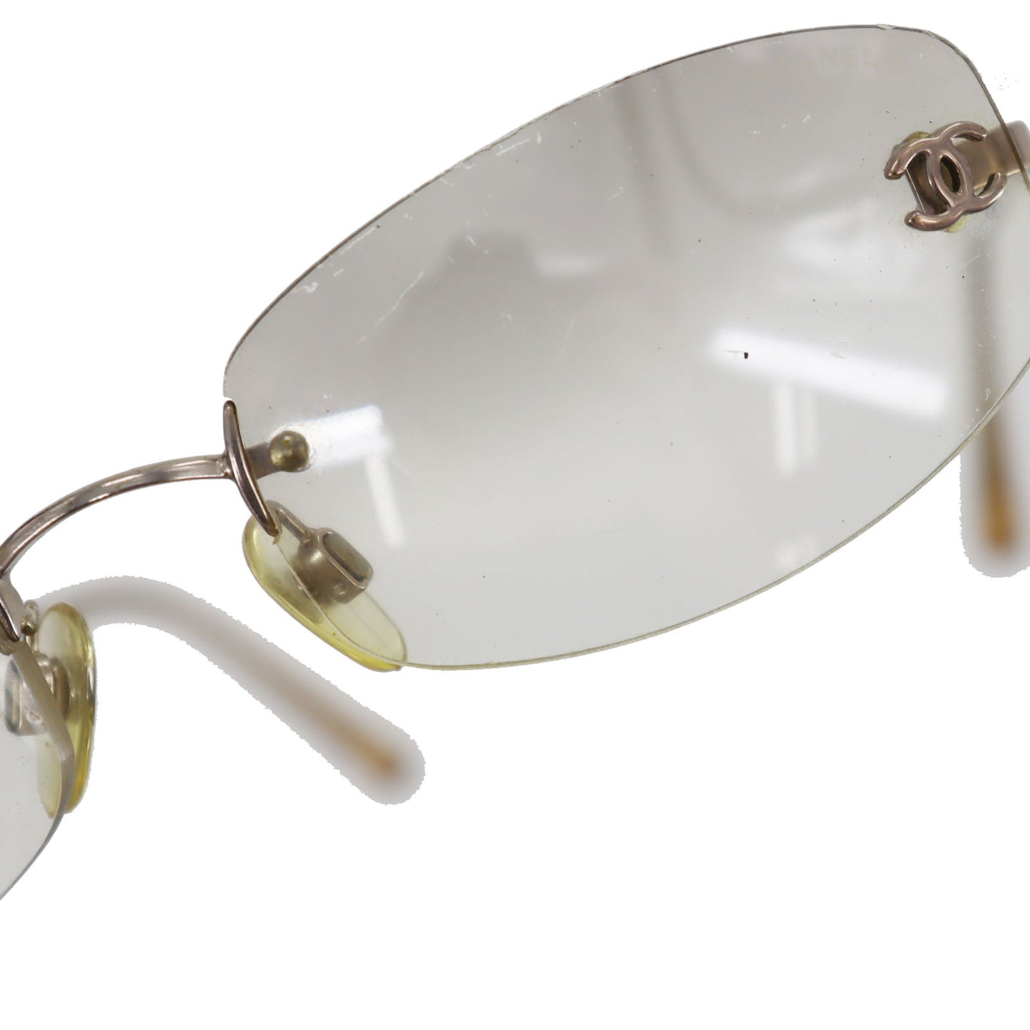 CHANEL Used CC Logos Sunglasses Gray Clear Eye Wear c194/61 54◻︎19 #CY850
