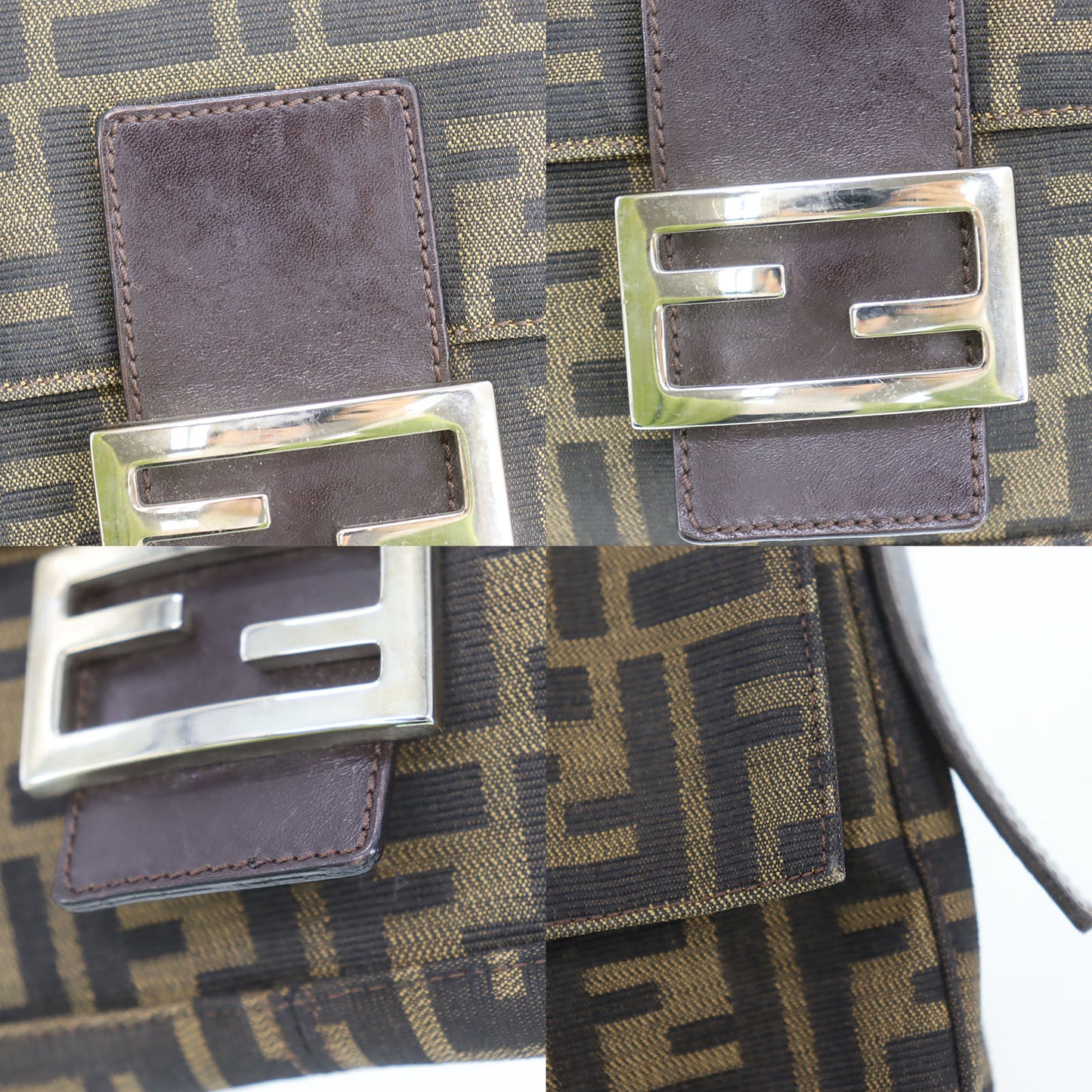 FENDI Zucca Mamma Bucket Handbag Brown #CO753