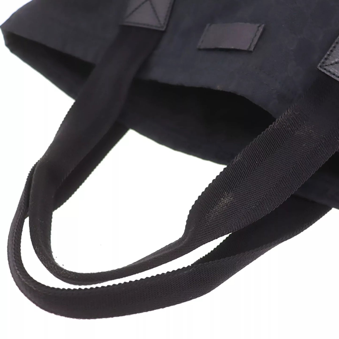 GUCCI Original GG Canvas Tote Handbag Black Canvas #CD911