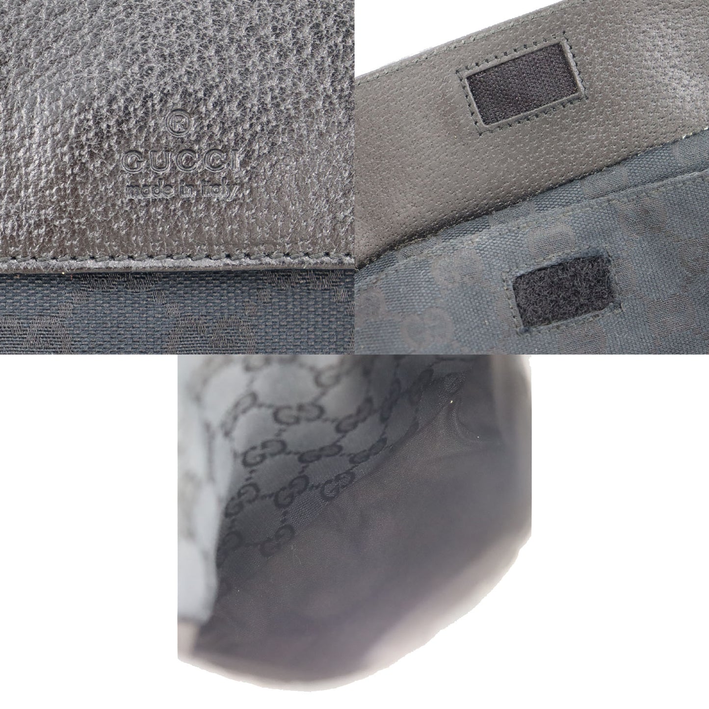 GUCCI Original GG Canvas Fanny Pack Black Canvas #BP470
