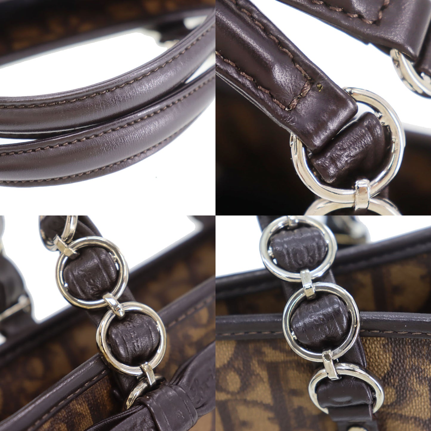 Christian Dior Trotter Handbag Brown PVC #CT20