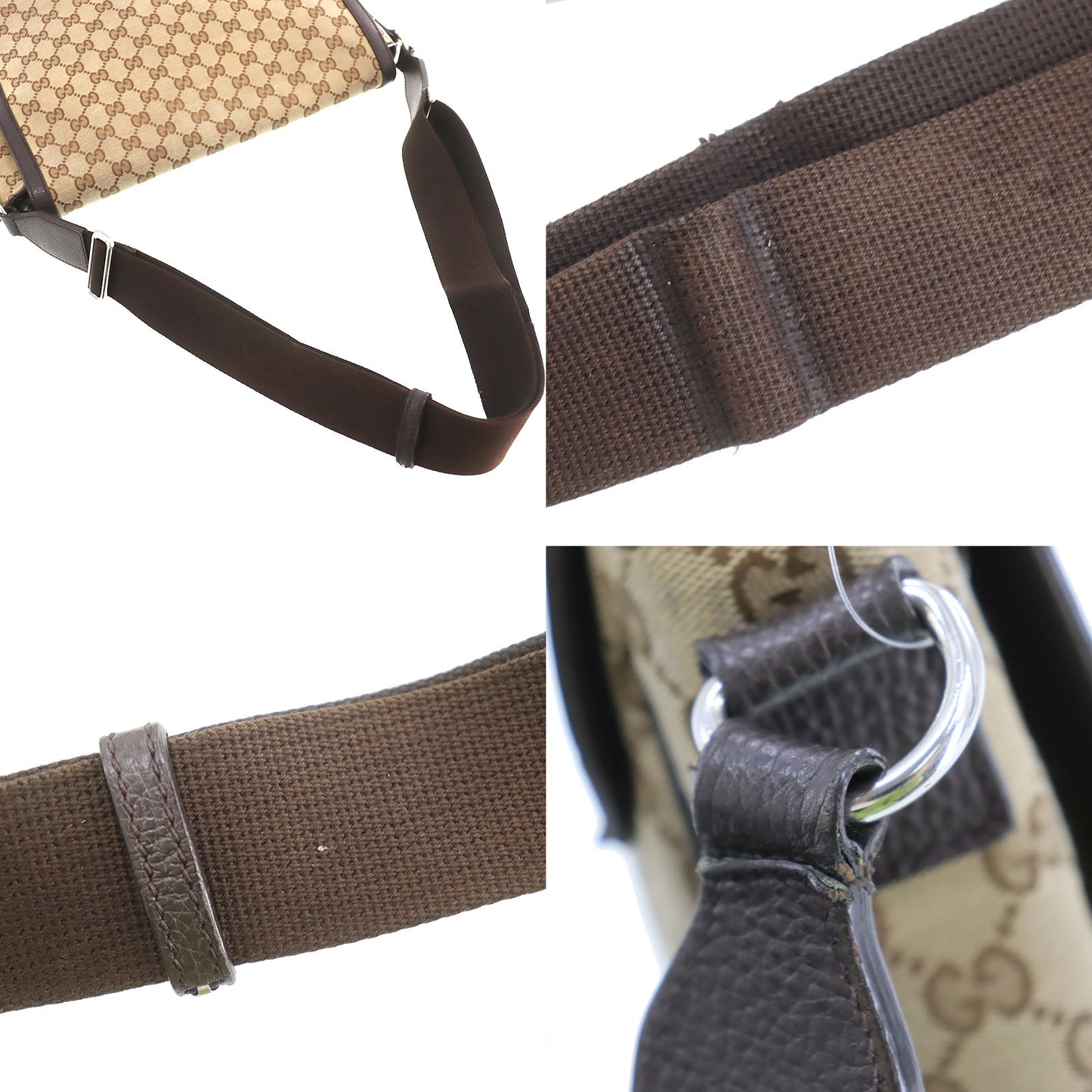 GUCCI Original GG Canvas Crossbody Shoulder Bag Brown #CP347