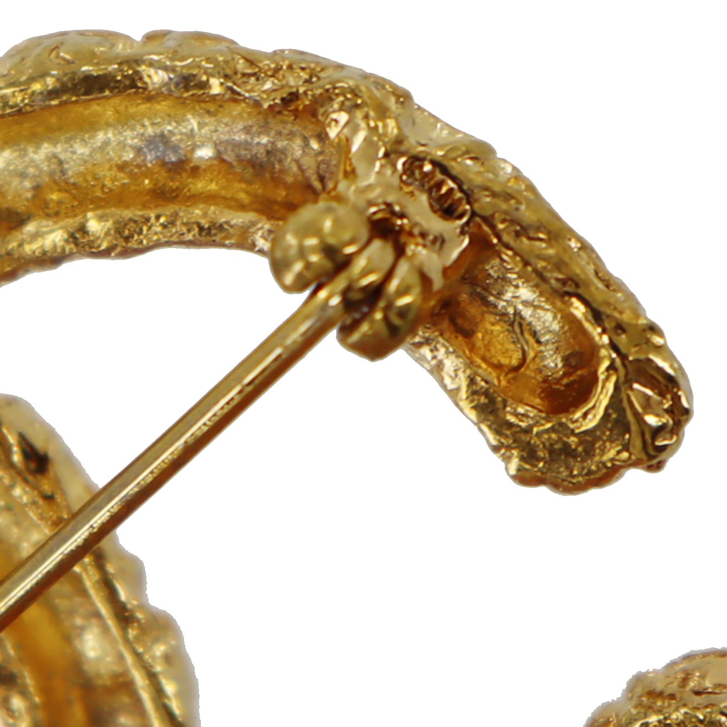 CHANEL CC Logos Pin Brooch Gold Plated 93 A #BX673