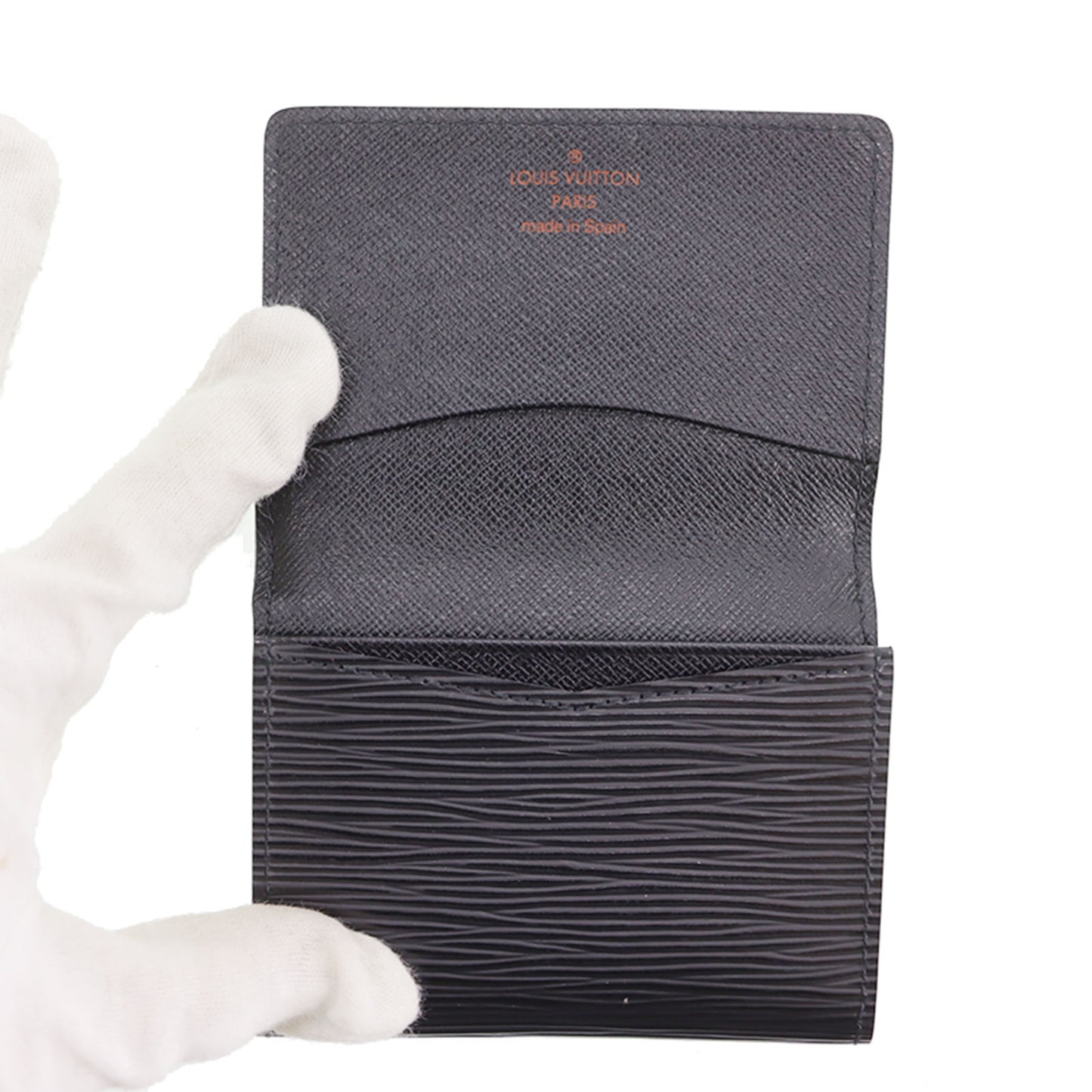 LOUIS VUITTON LV Enveloppe Cartes De Visite Black Epi M56582 #CN610