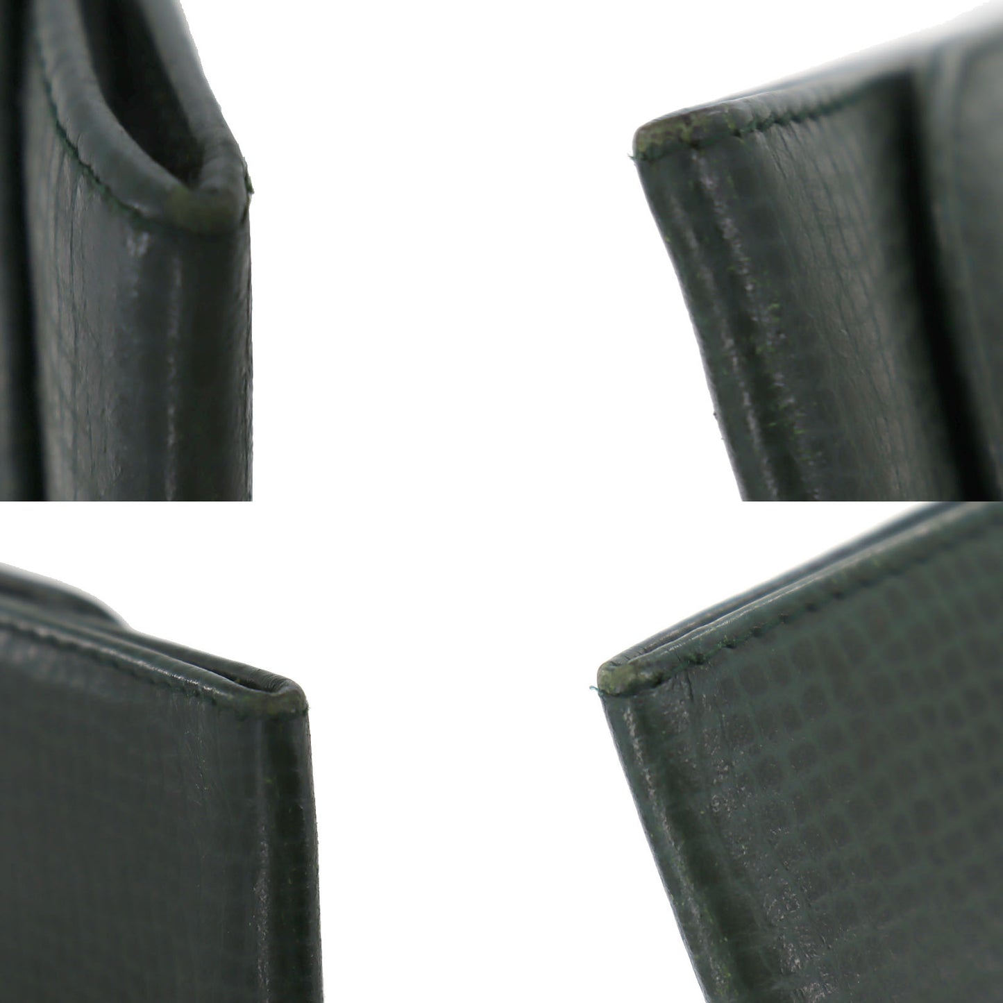 Christian Dior Logos Mini Coin Wallet Green Leather #BQ715