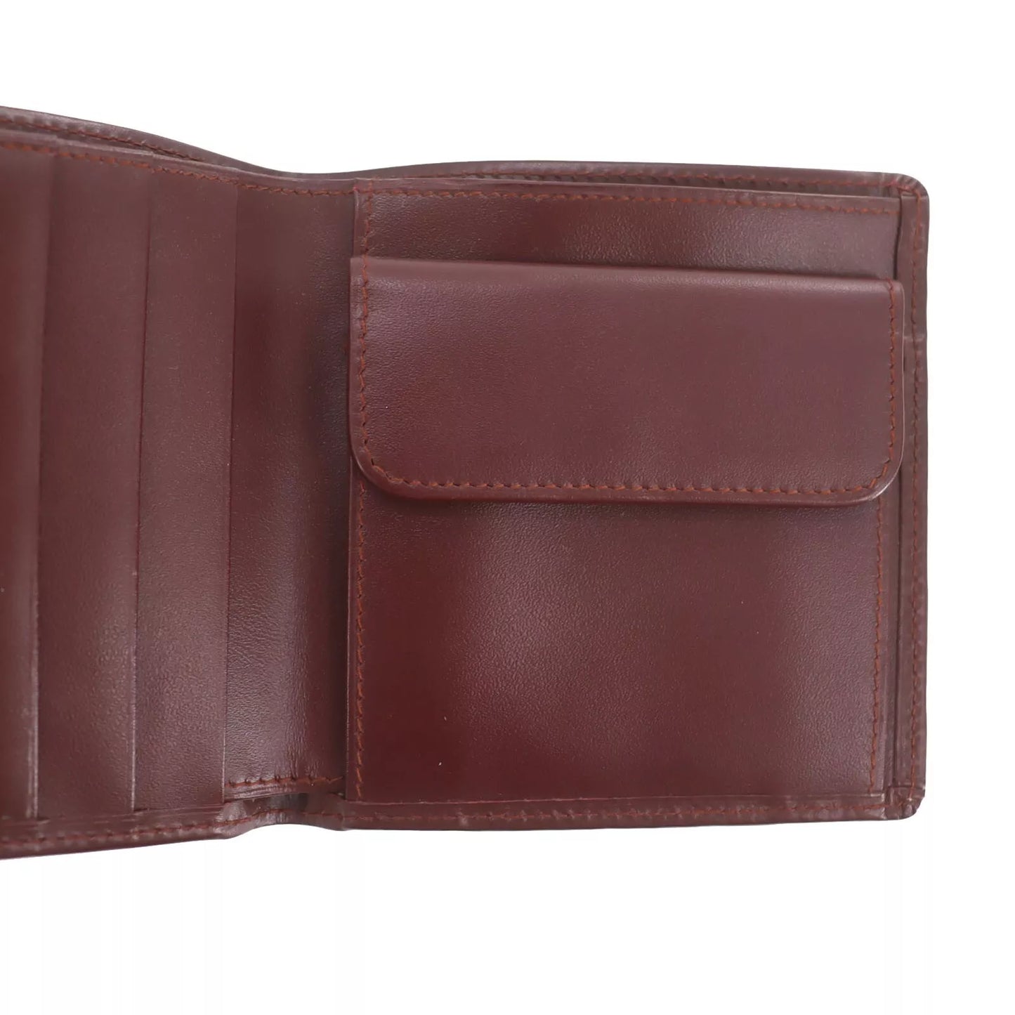 CARTIER Must de Cartier Bifold Wallet Leather Burgundy #ED493