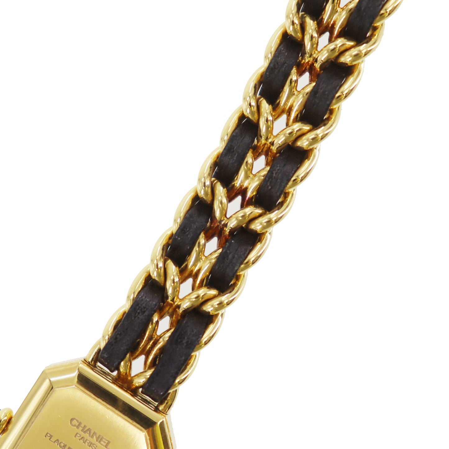 CHANEL Premiere Discontinued Wristwatches L Gold Black Quartz Swiss #CK713