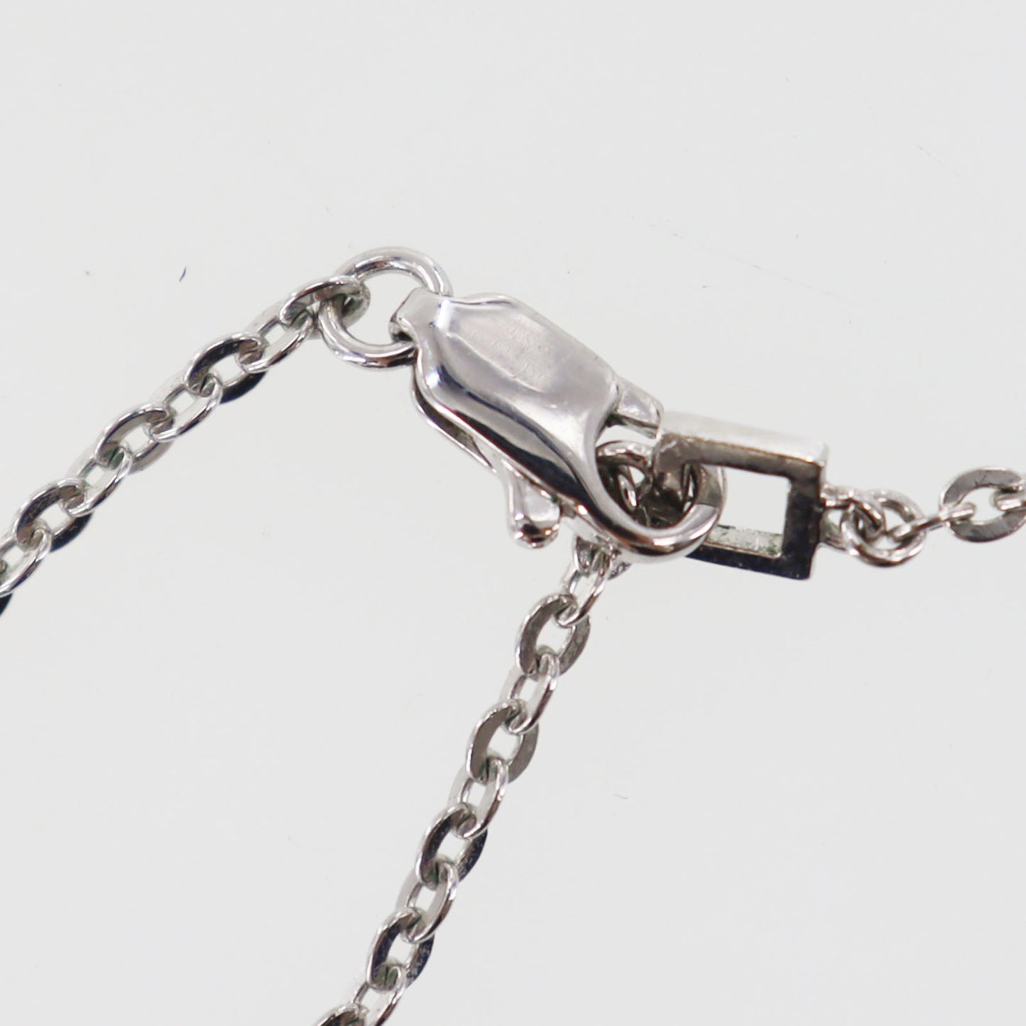 Christian Dior Logo Heart Chain Necklace Silver #CX518