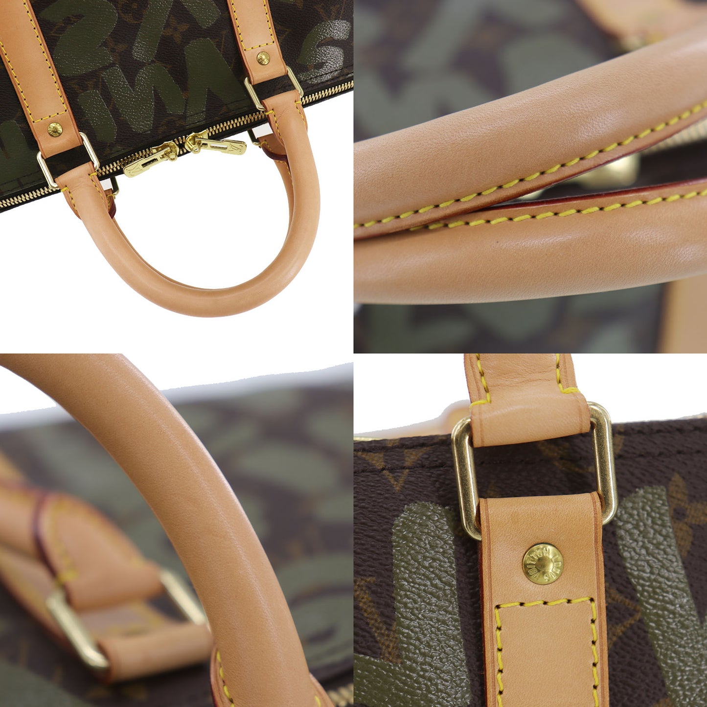 Louis Vuitton LV M92196 Graffiti Boston Bag Keepall 50 Khak #EH232