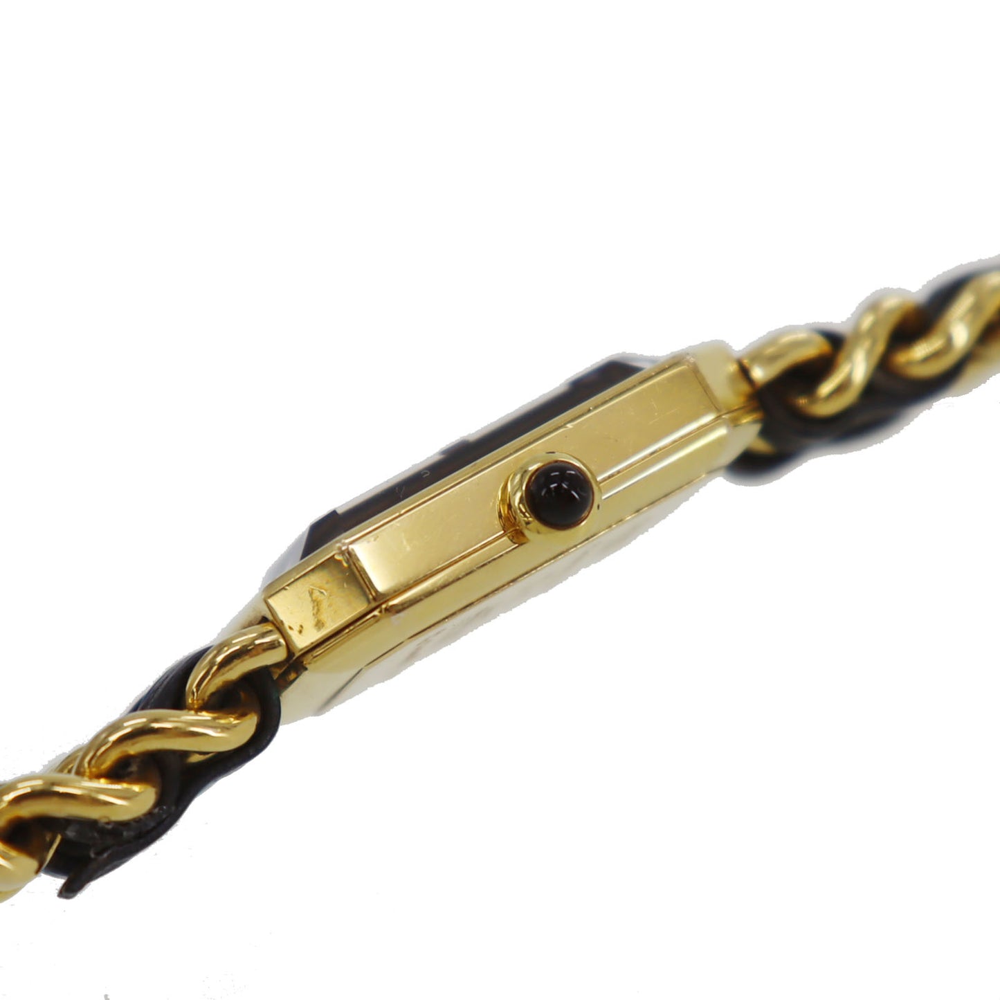 CHANEL Premiere Discontinued Wristwatches L Gold Black Quartz #CW937