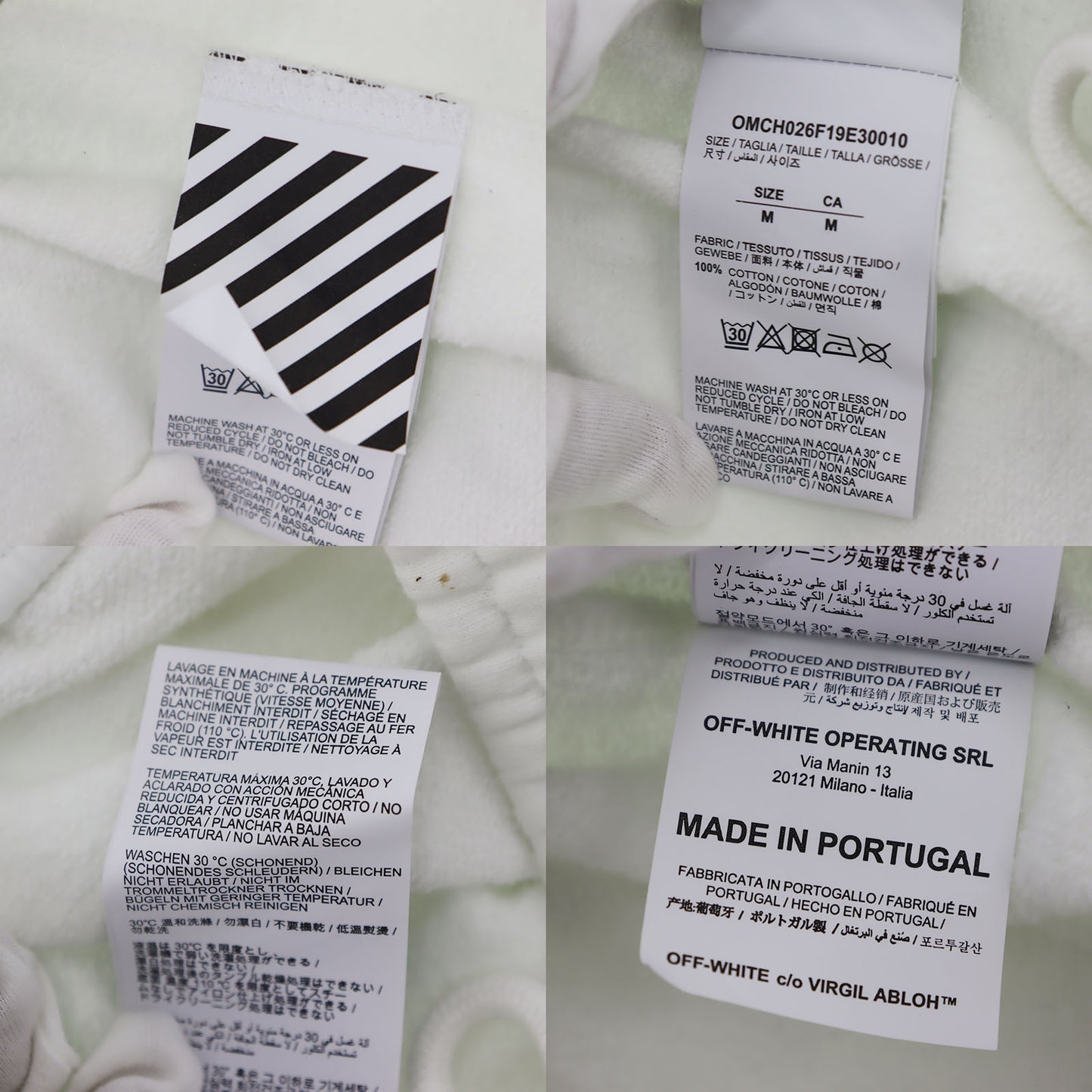 OFF-WHITE Bottom White Size M Italy 100% Cotton #AG851