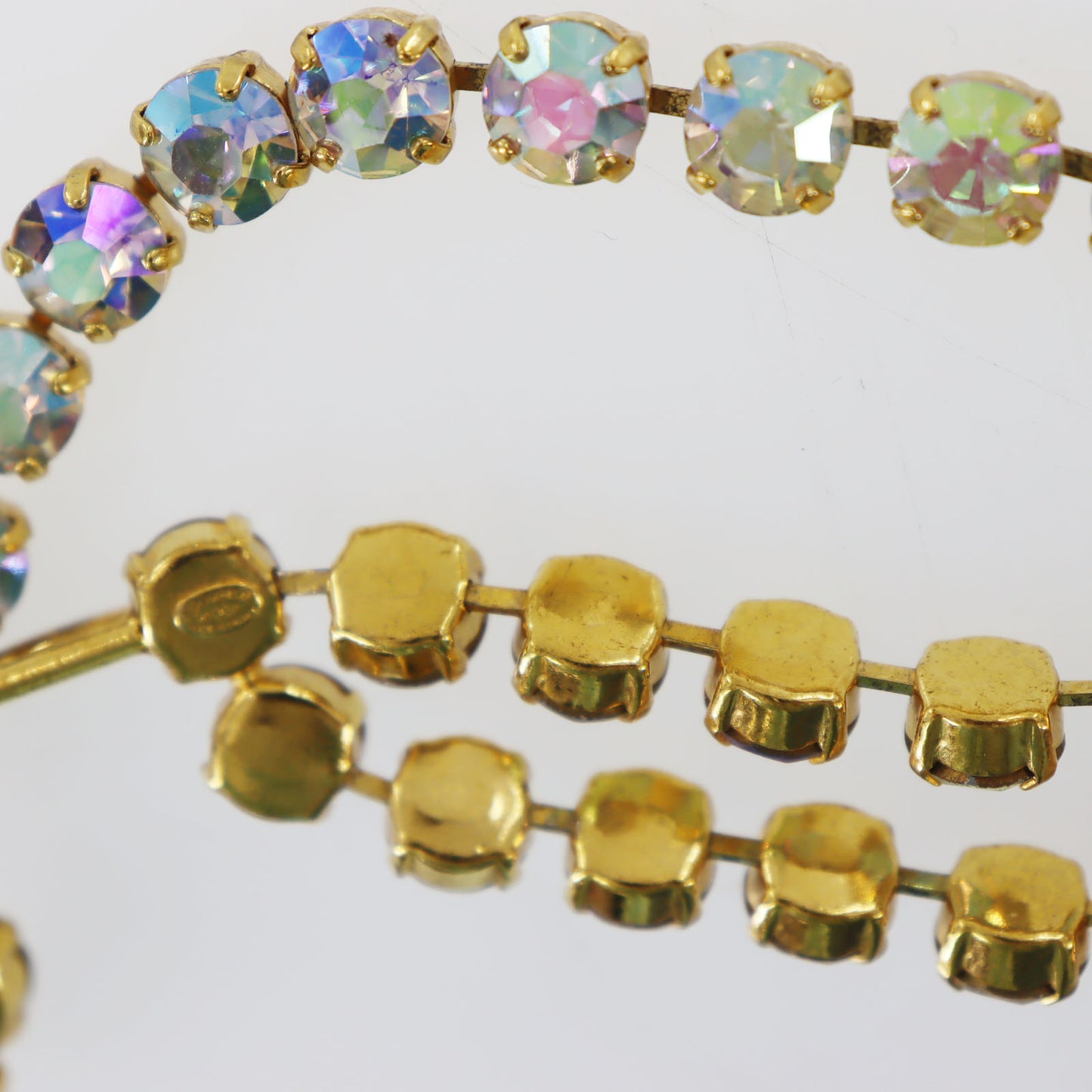 CHANEL CC Logos Rhineston Belt Gold Plated 96 P #CS201