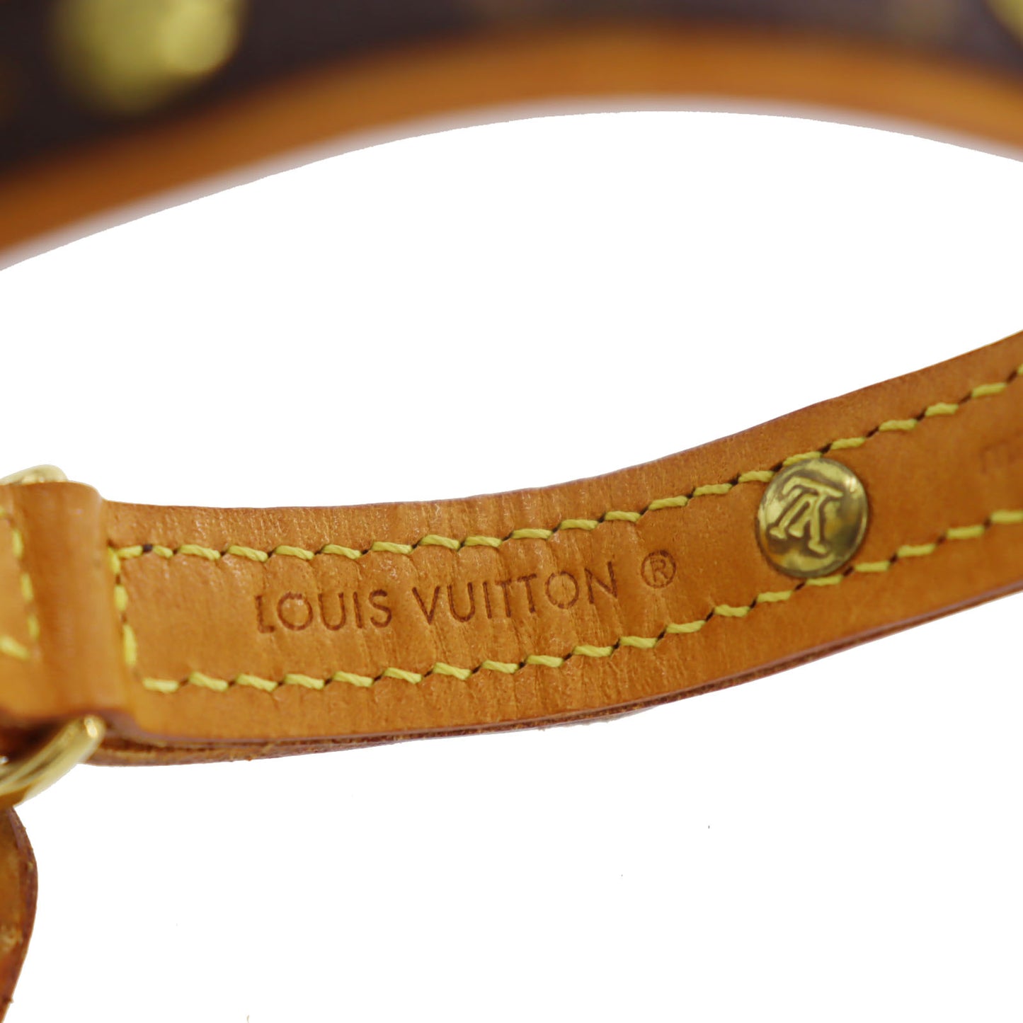 Louis Vuitton LV Collier Baxter Dog Collar MM & Dog Leash MM Monogram #CY753