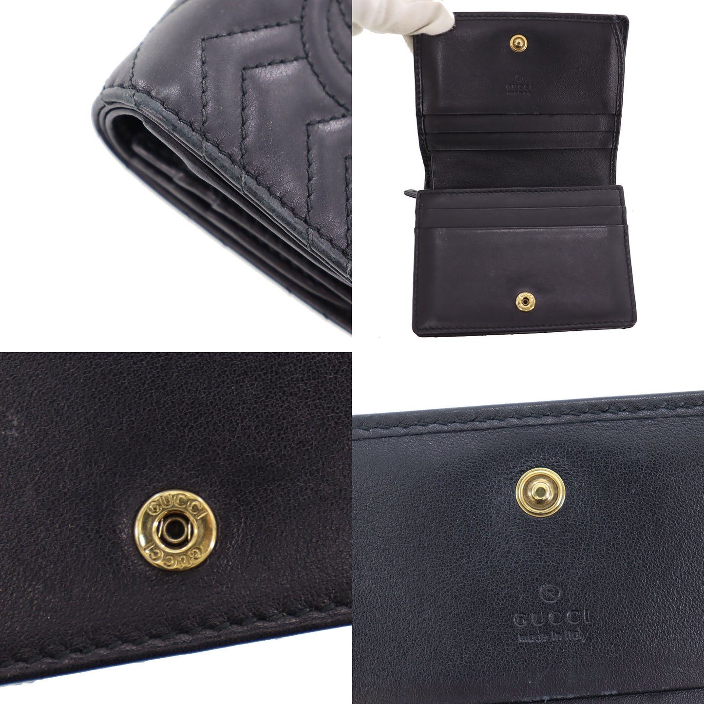 GUCCI GG Marmont Wallet Black Leather #BU945