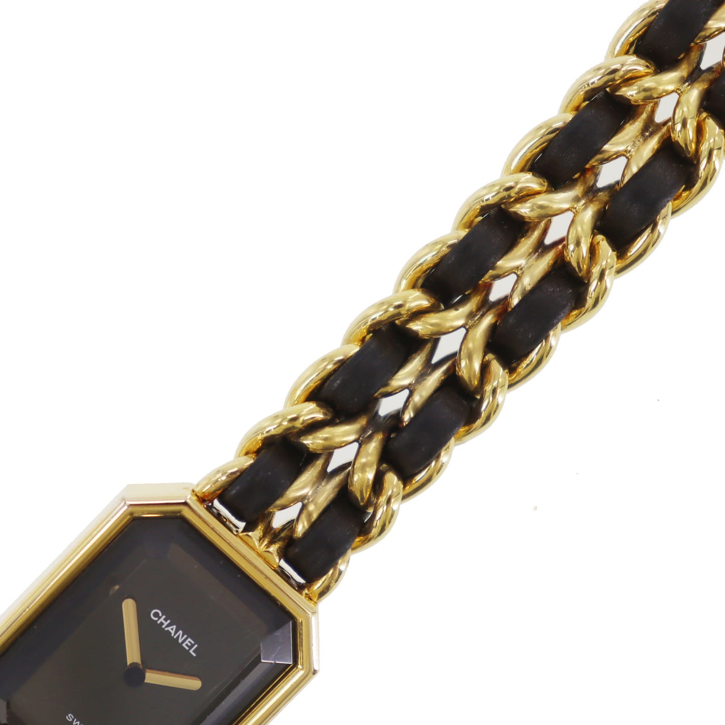 CHANEL Premiere Discontinued Wristwatches M Gold Black Quartz Swiss #CO496 S