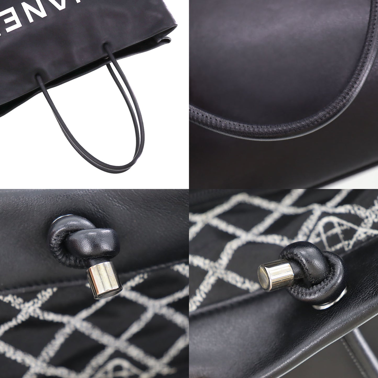 CHANEL Logo Shoulder Tote Bag Leather #CL42
