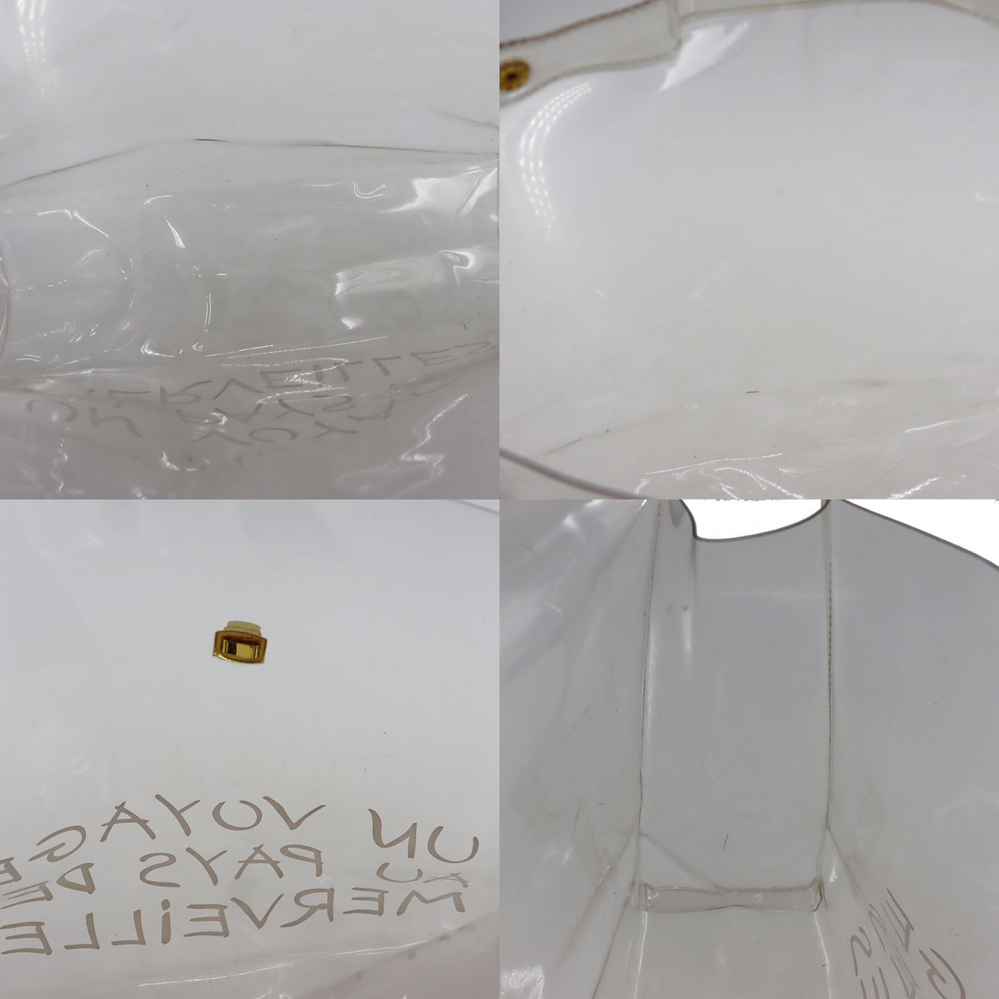 HERMES Vinyl Kelly 40 Handbag Clear L'exposition 1997 #AG101