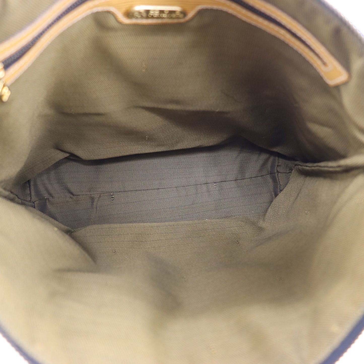 FENDI Zucca Handbag Tote Brown Black Nylon Canvas #AG933