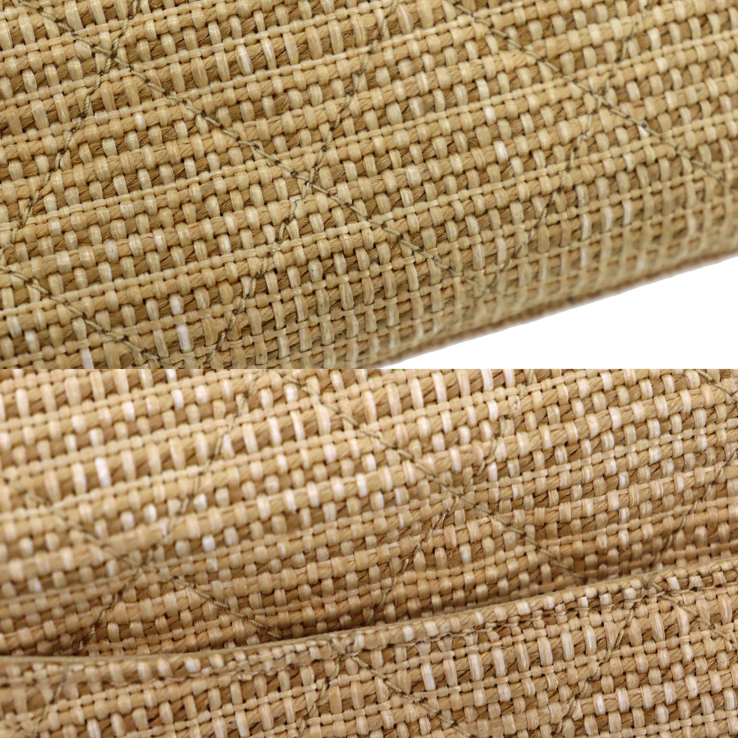 CHANEL Straw Shoulder Bag Crossbody Beige Made around 1992 #AH362