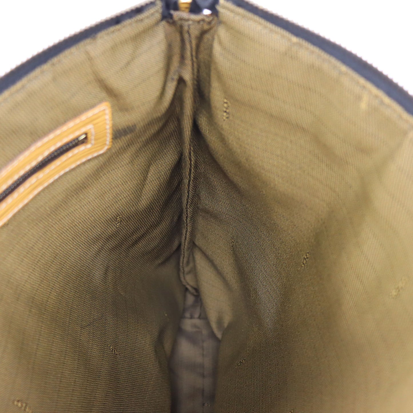 FENDI Zucca Handbag Tote Brown Black Nylon Canvas #AG933