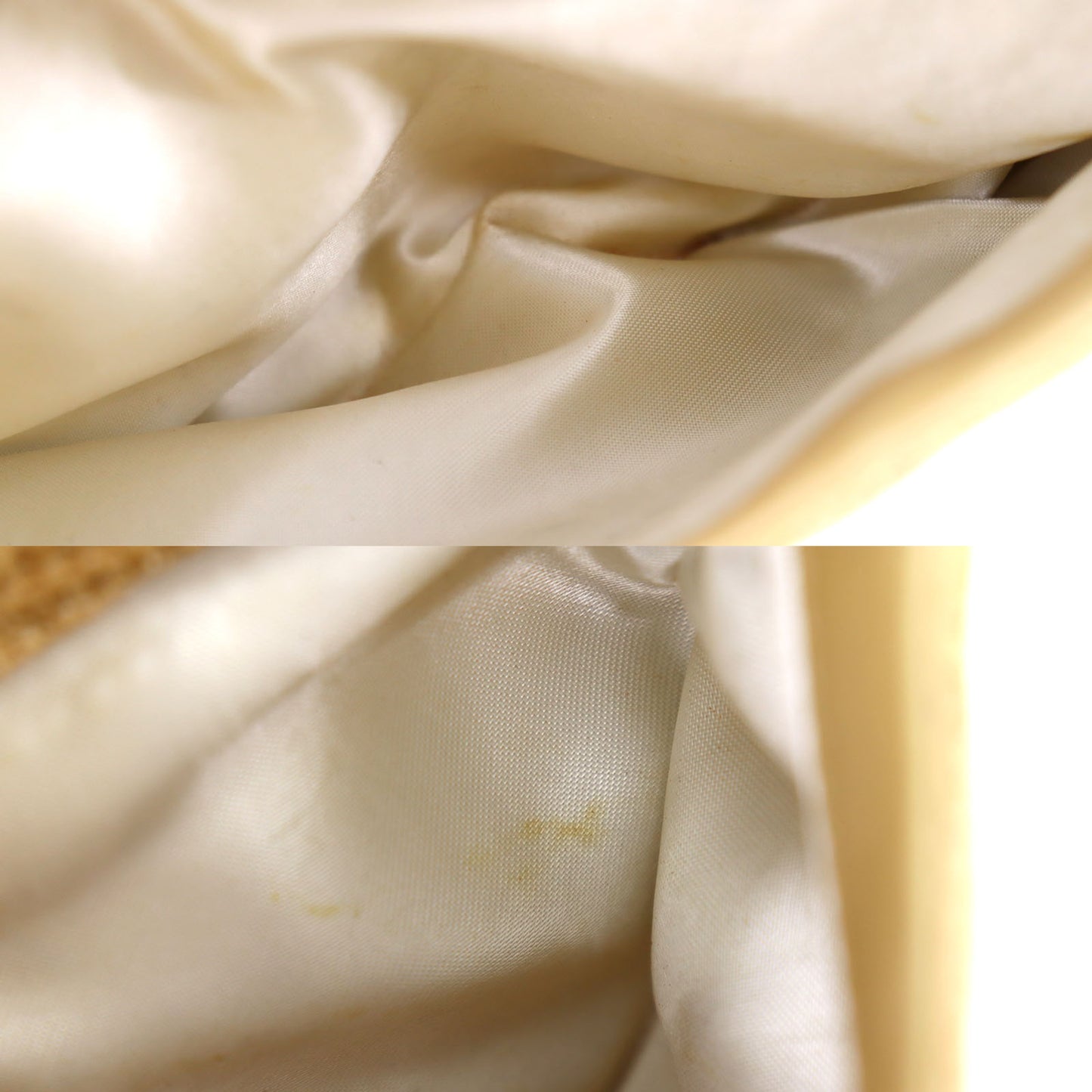 CHANEL Straw Shoulder Bag Crossbody Beige Made around 1992 #AH362