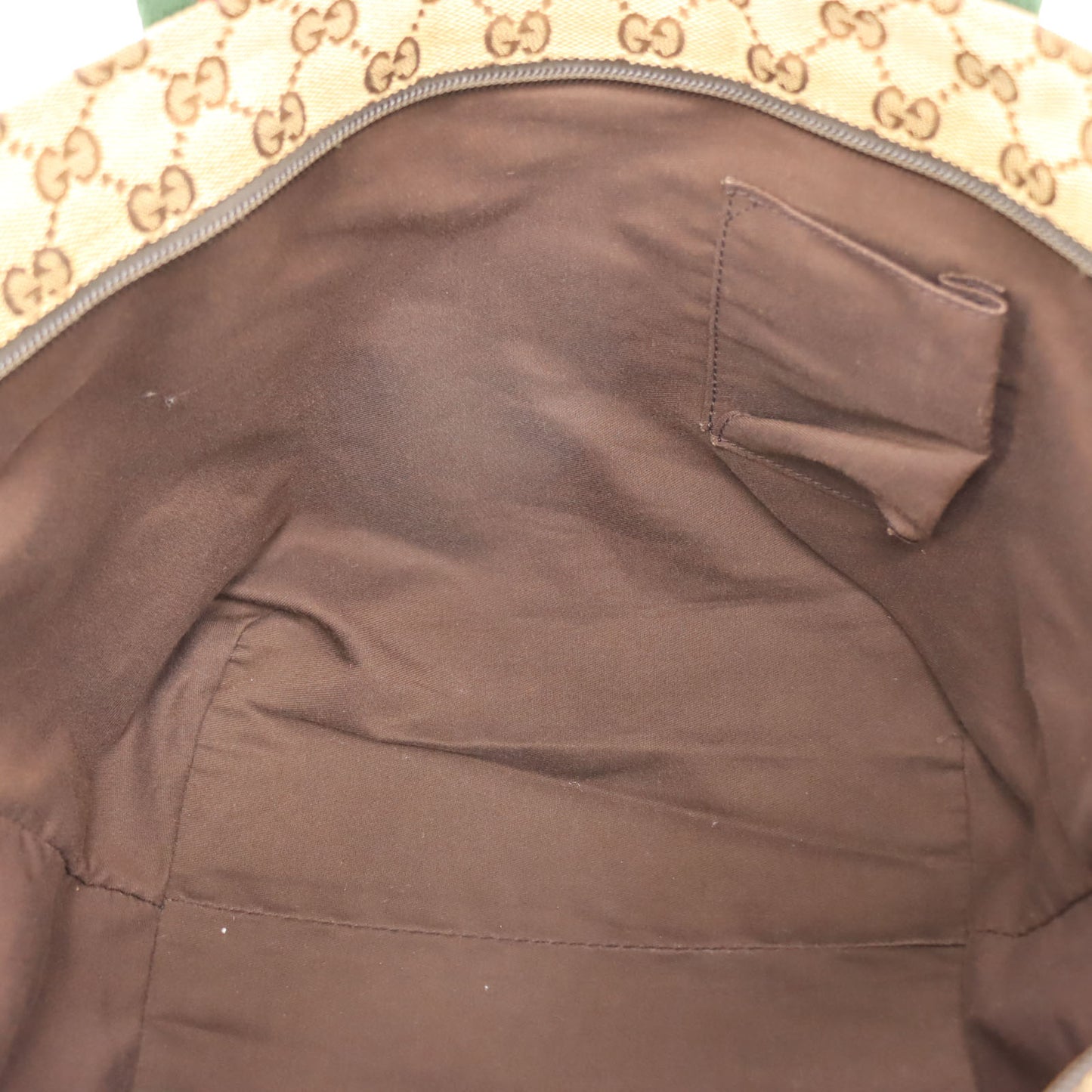 GUCCI Original GG Web Stripe Tote Handbag Brown Canvas #BT459
