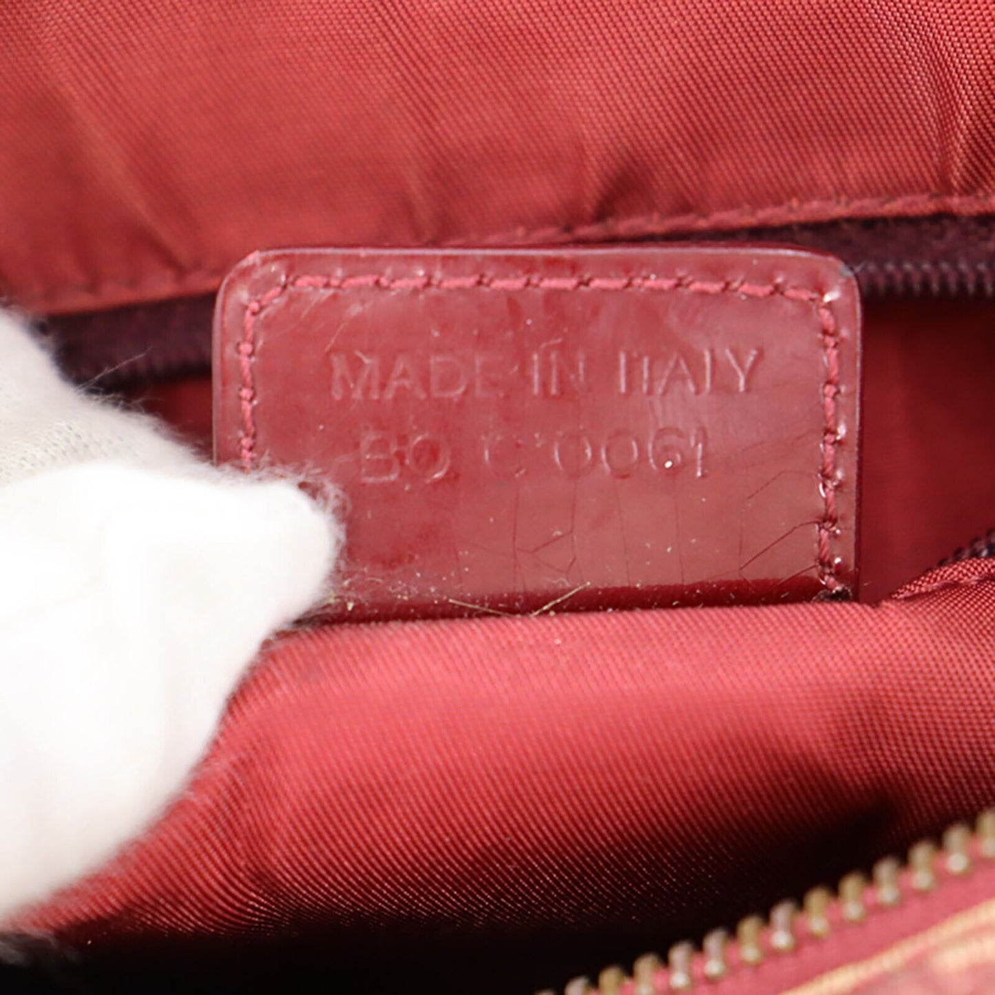 Christian Dior Trotter Boston Handbag Bordeaux PVC #AH468