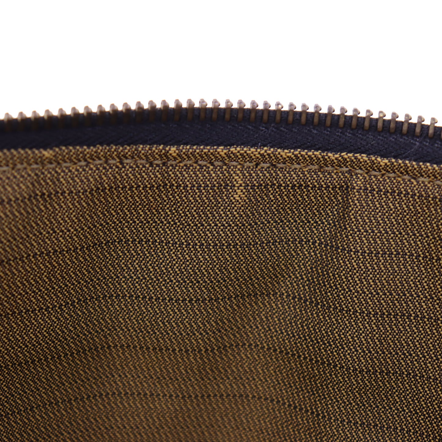 FENDI Zucca Handbag Tote Brown Black Nylon Canvas #AG933