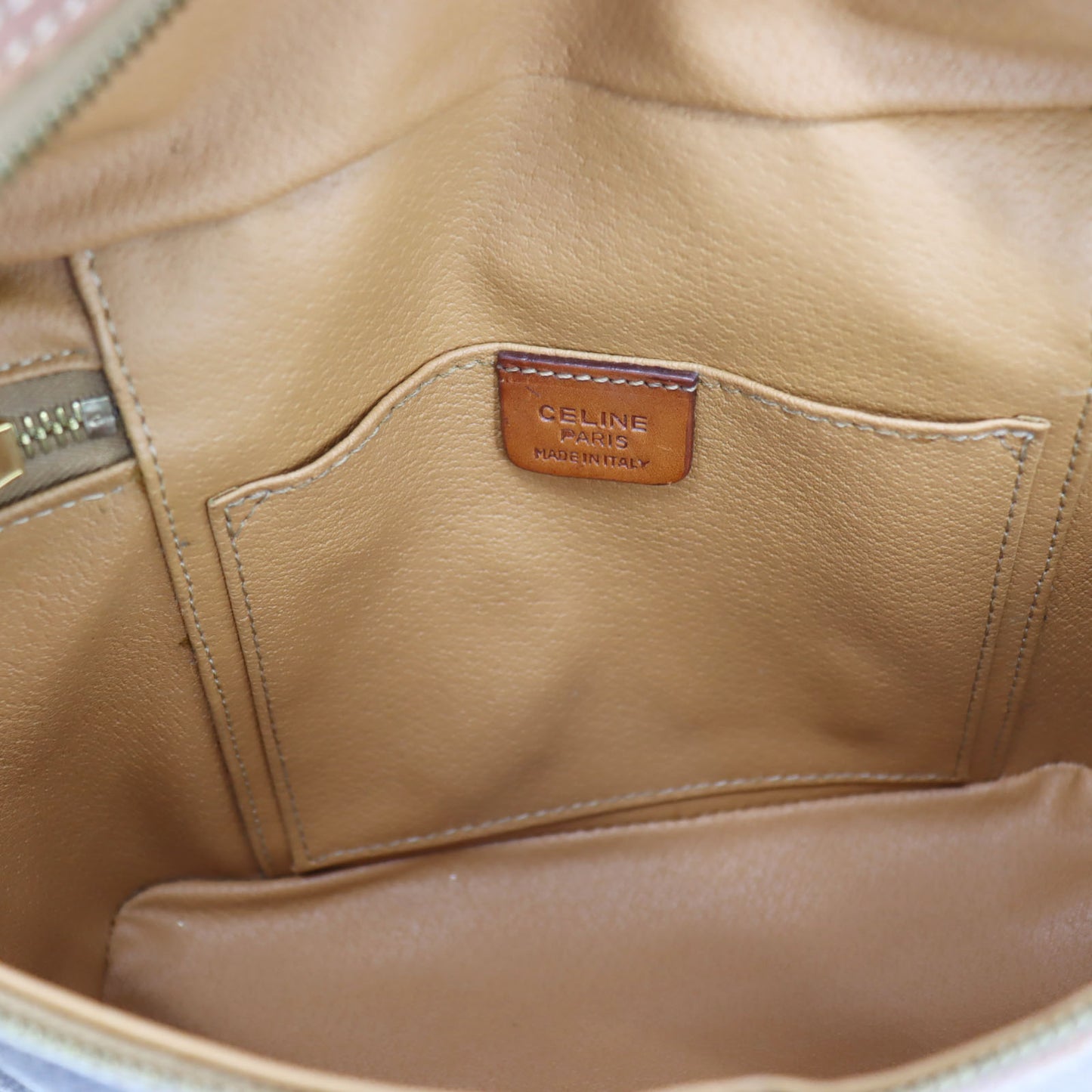 CELINE Macadam Pattern Shoulder HandBag Brown PVC Leather #AH220