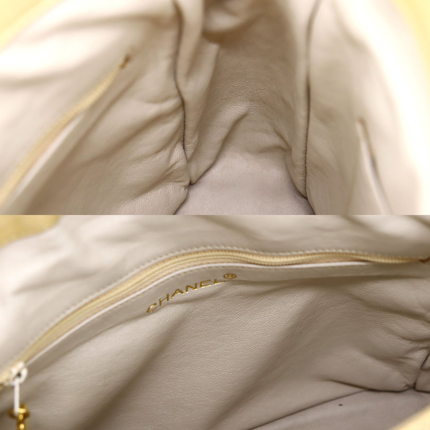 CHANEL Straw Shoulder Bag Crossbody Beige Made around 1992 #AH362