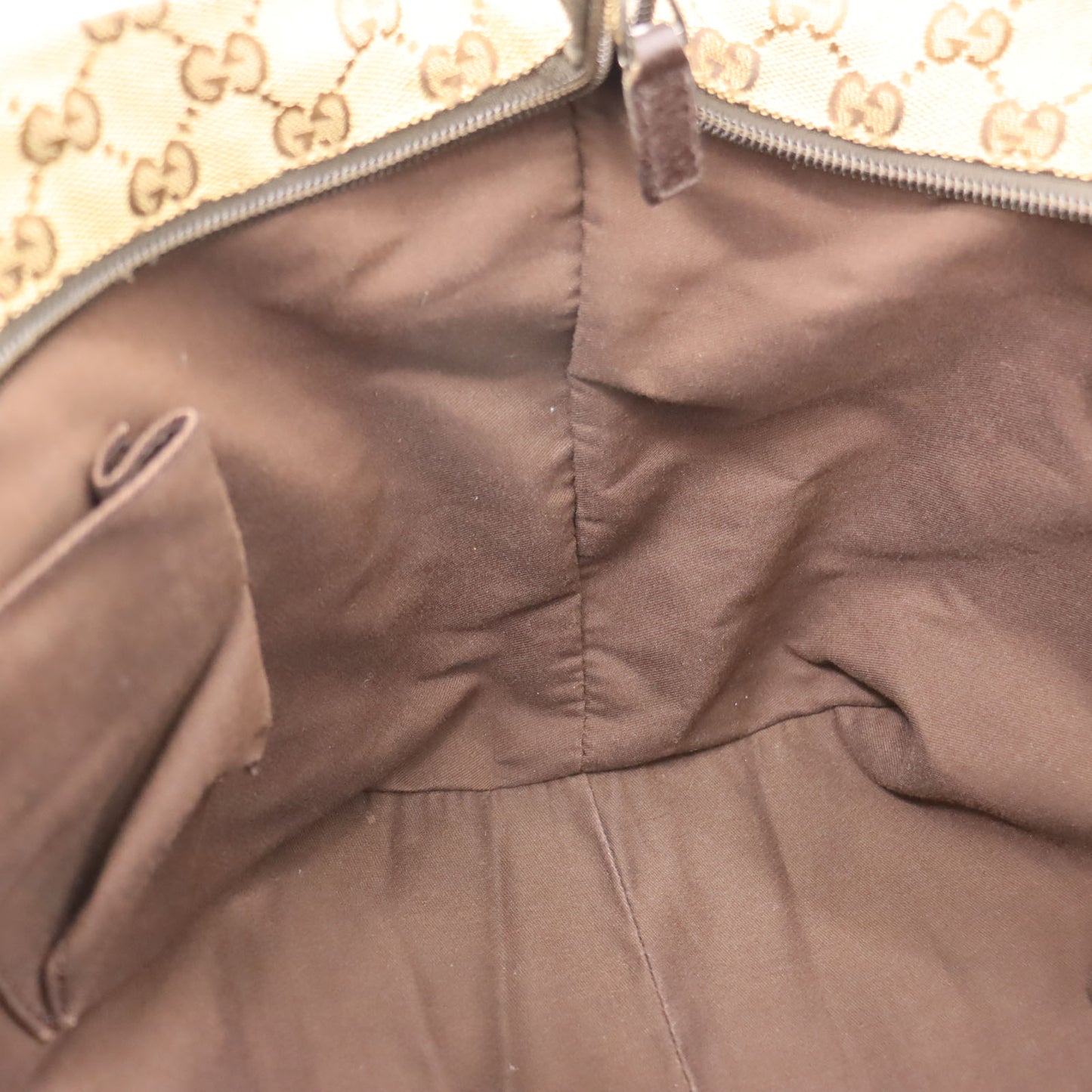 GUCCI Original GG Web Stripe Tote Handbag Brown Canvas #BT459