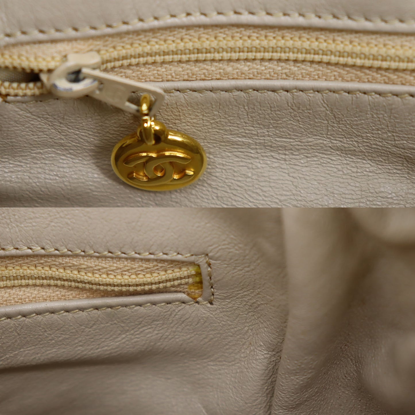 CHANEL Straw Shoulder Bag Crossbody Beige Made around 1992 #AH362