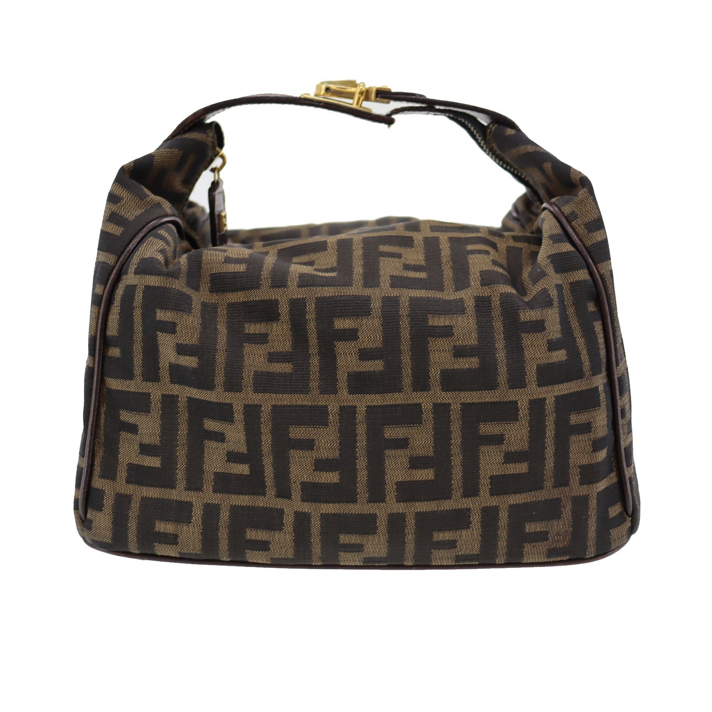 FENDI Zucca Handbag Brown Canvas Nylon #AG817
