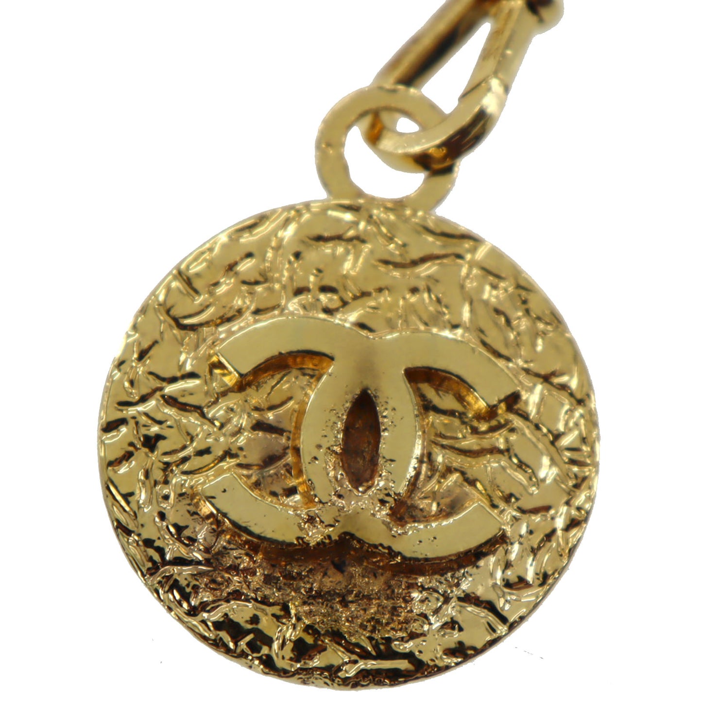 CHANEL CC Logo Chain Belt Gold Beige 1982 #BS616