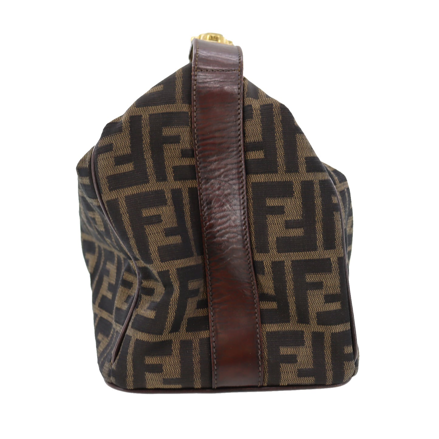 FENDI Zucca Handbag Brown Canvas Nylon #AG817