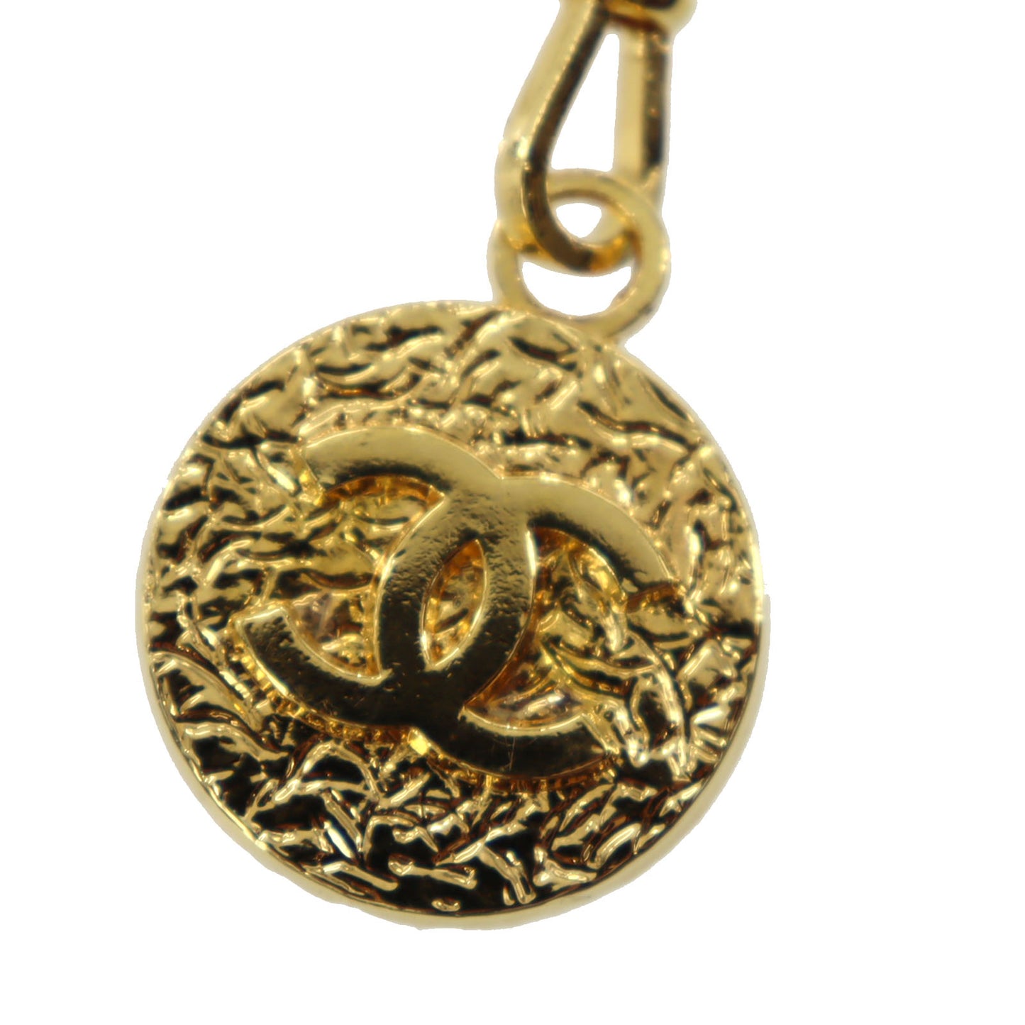 CHANEL CC Logo Chain Belt Gold Beige 1982 #BS616
