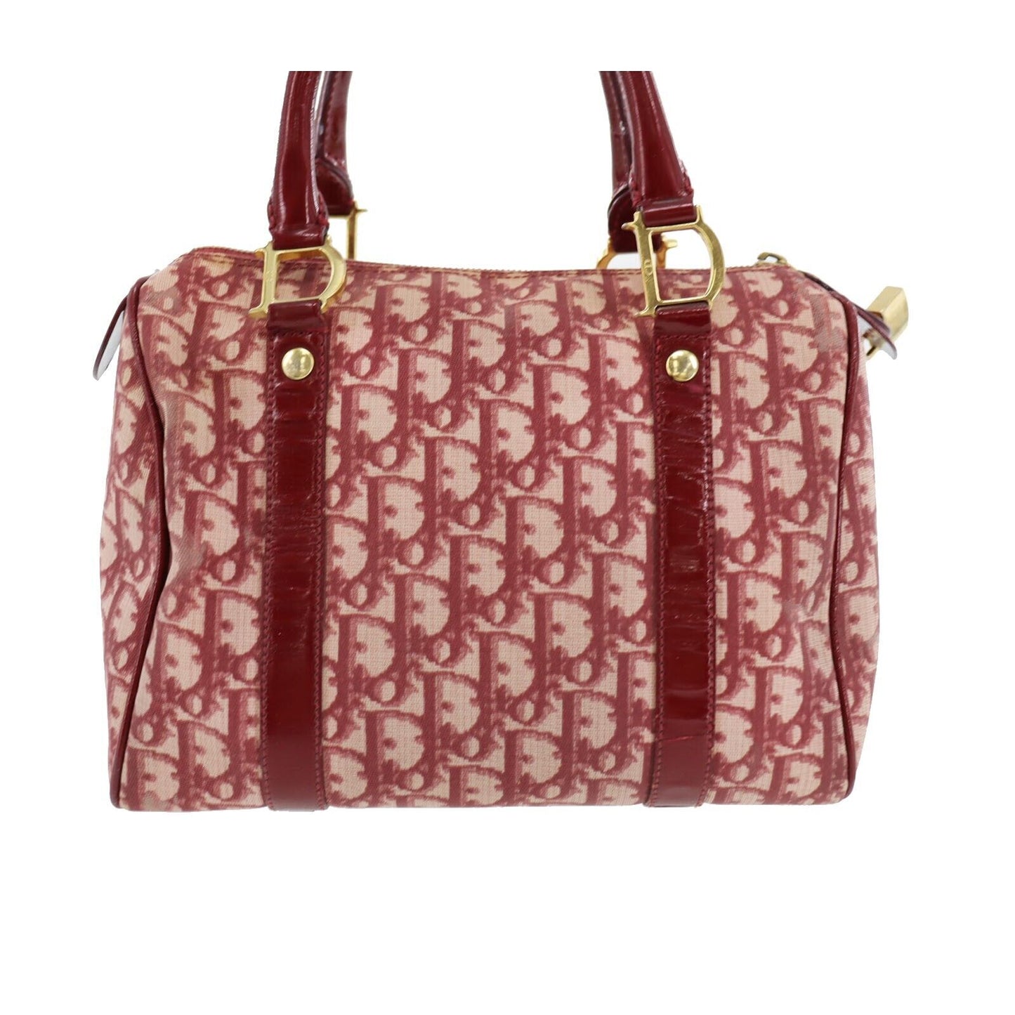 Christian Dior Trotter Boston Handbag Bordeaux PVC #AH468