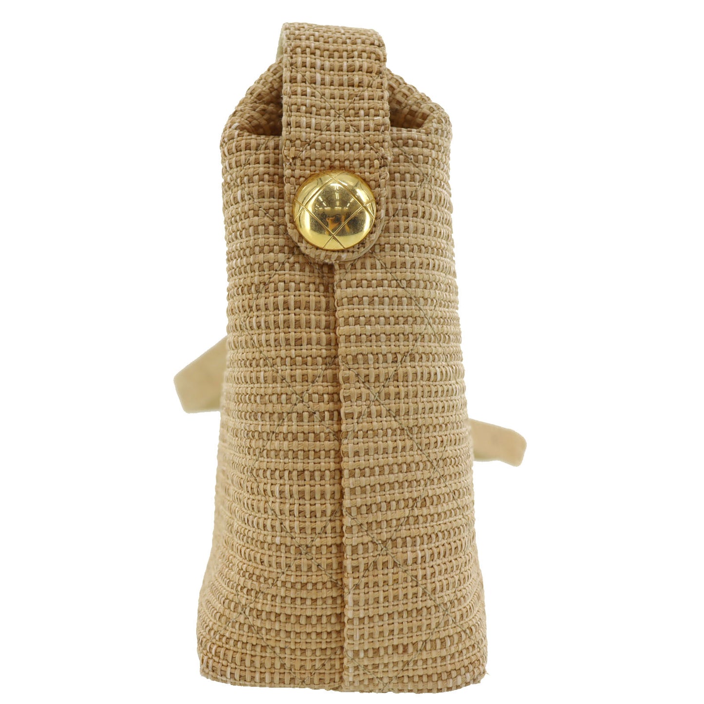 CHANEL Straw Shoulder Bag Crossbody Beige Made around 1992 #AH362