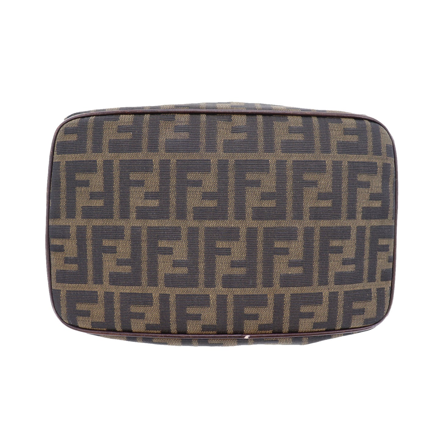 FENDI Zucca Handbag Brown Canvas Nylon #AG817