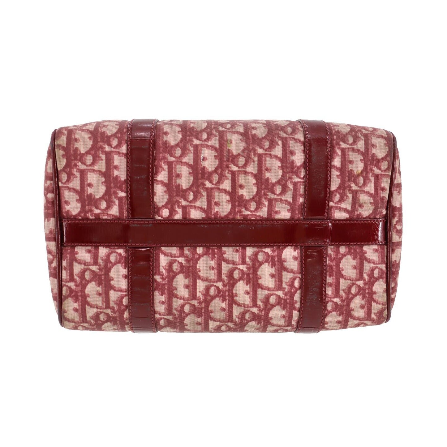 Christian Dior Trotter Boston Handbag Bordeaux PVC #AH468