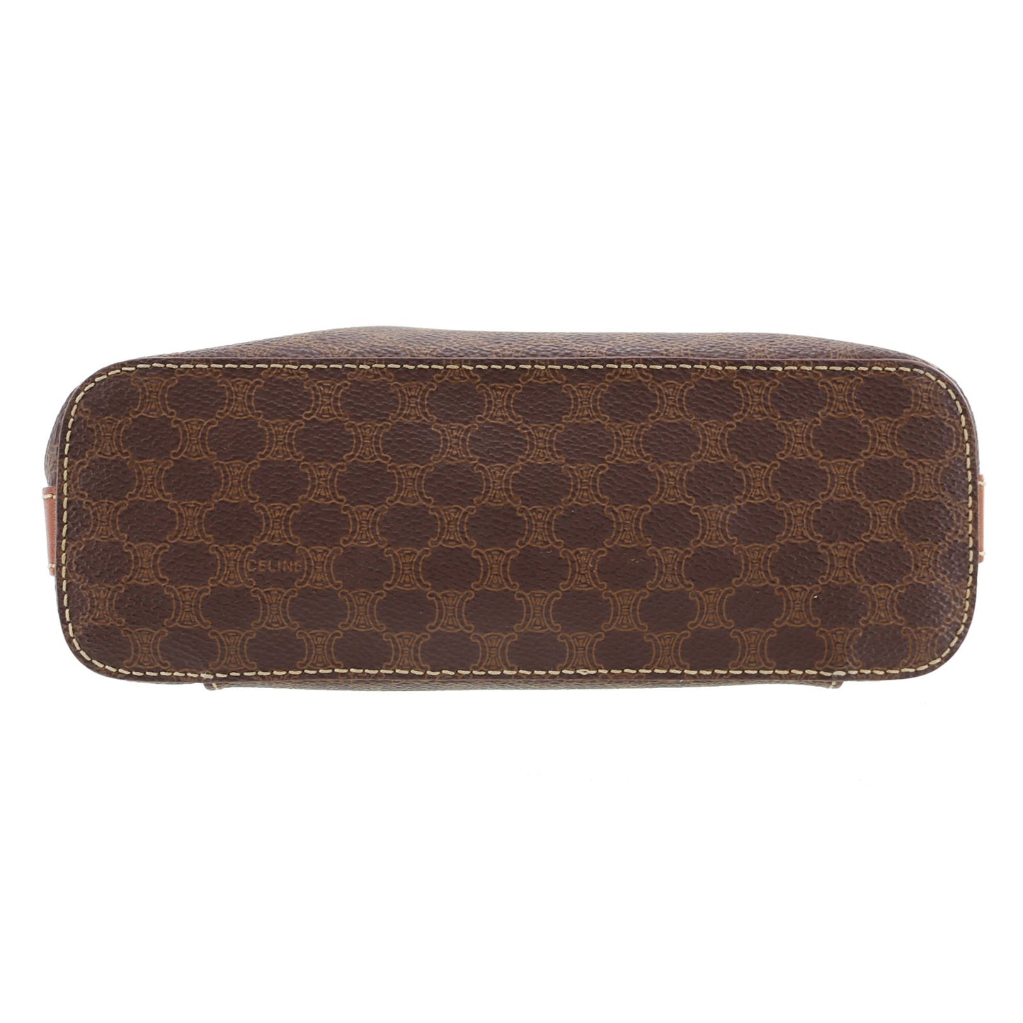 CELINE Macadam Pattern Shoulder HandBag Brown PVC Leather #AH220