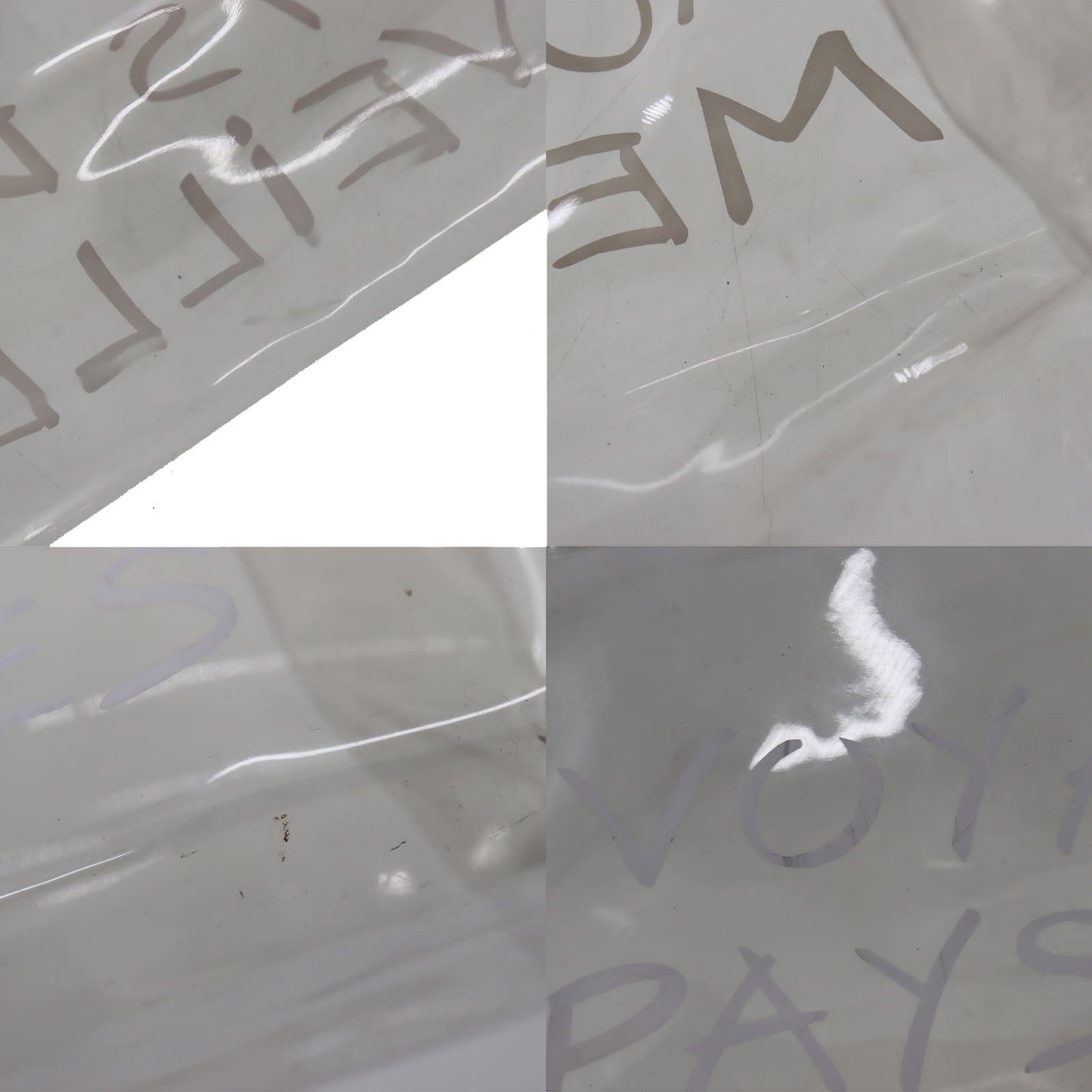 HERMES Vinyl Kelly 40 Handbag Clear L'exposition 1997 #AG101