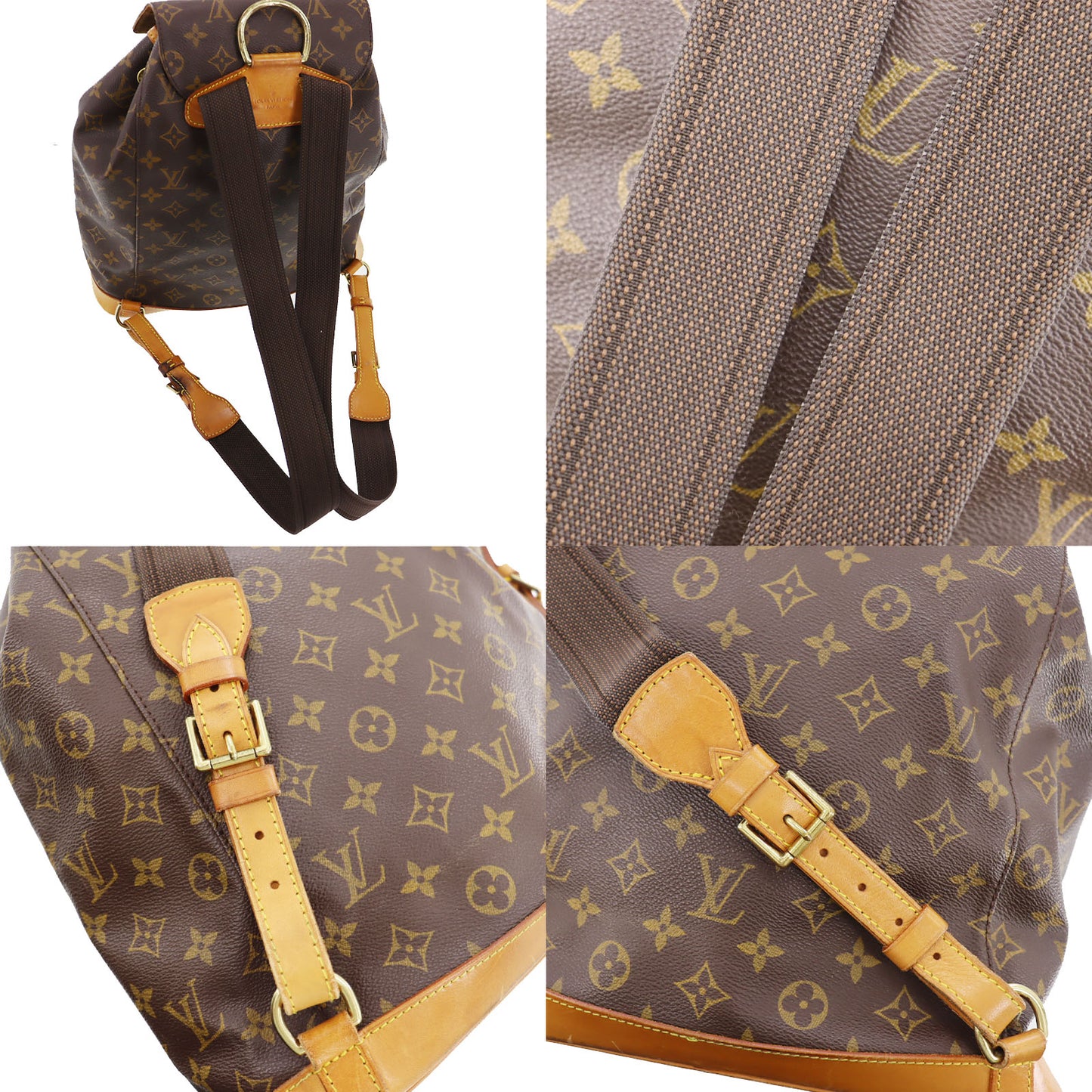 LOUIS VUITTON Montsouris Back Pack Monogram Brown M51135 #AG756