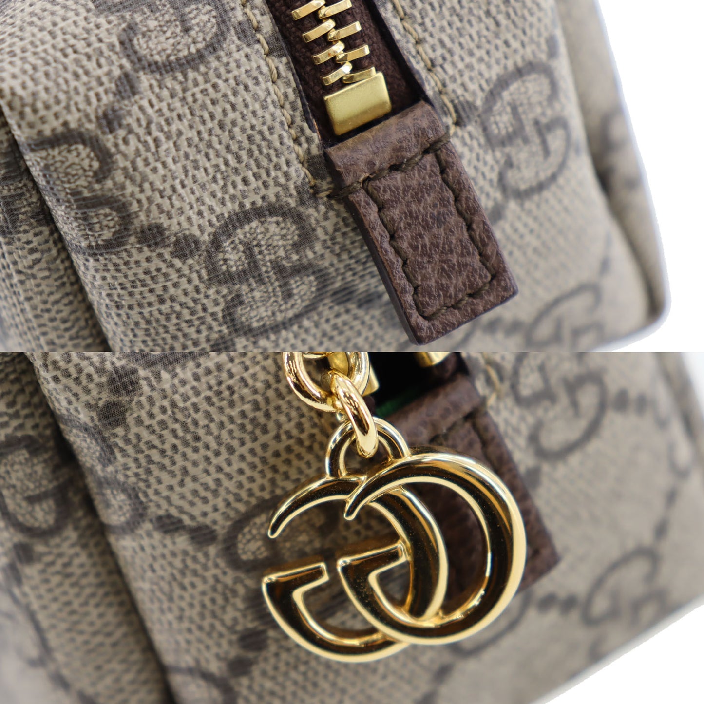 GUCCI Marment Pouch Brown PVC Leather #AG278
