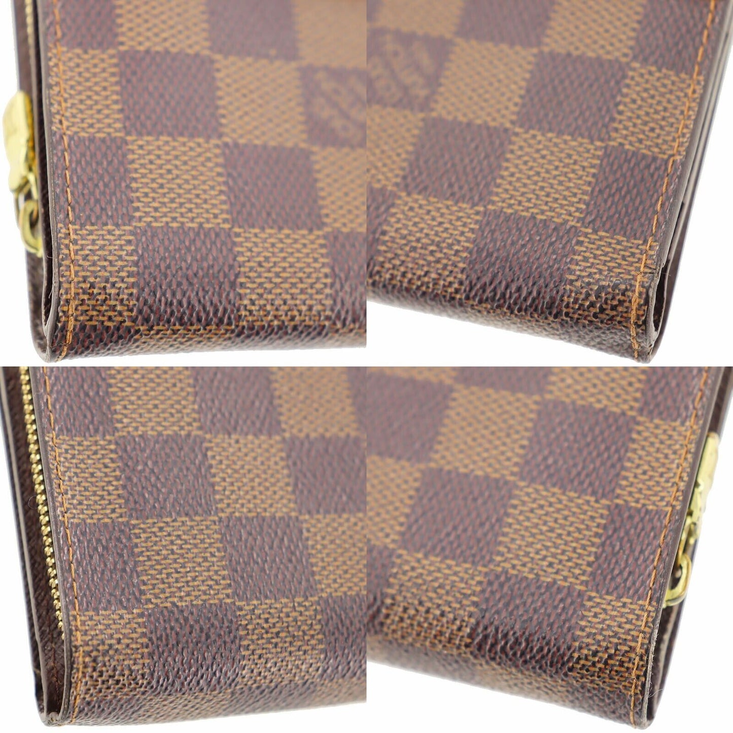 LOUIS VUITTON Compact Zip Bifold Wallet Damier Brown N61668 #AH287